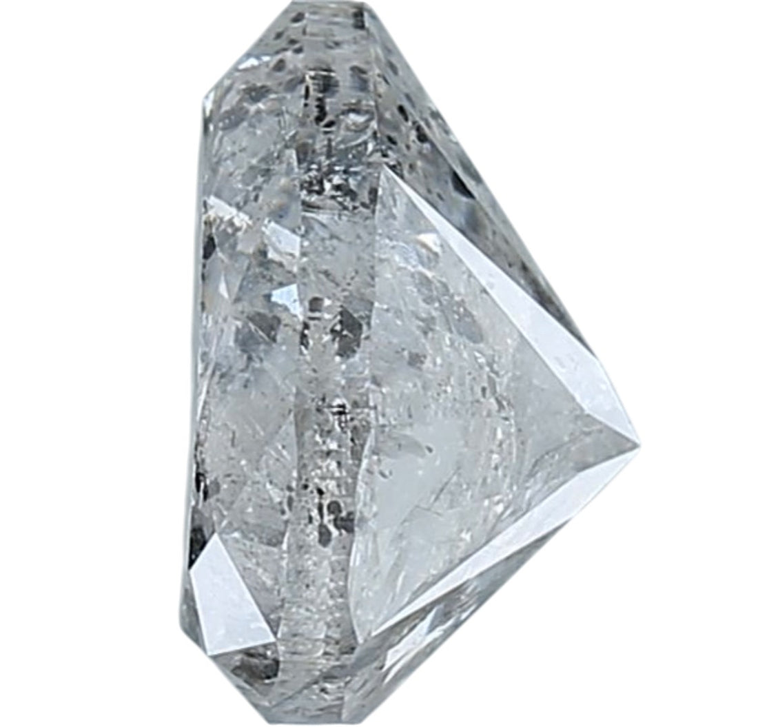 2.26 Ct Salt and Pepper Diamond, Natural Gray Color Pear Cut Loose Diamonds for Engagement Ring