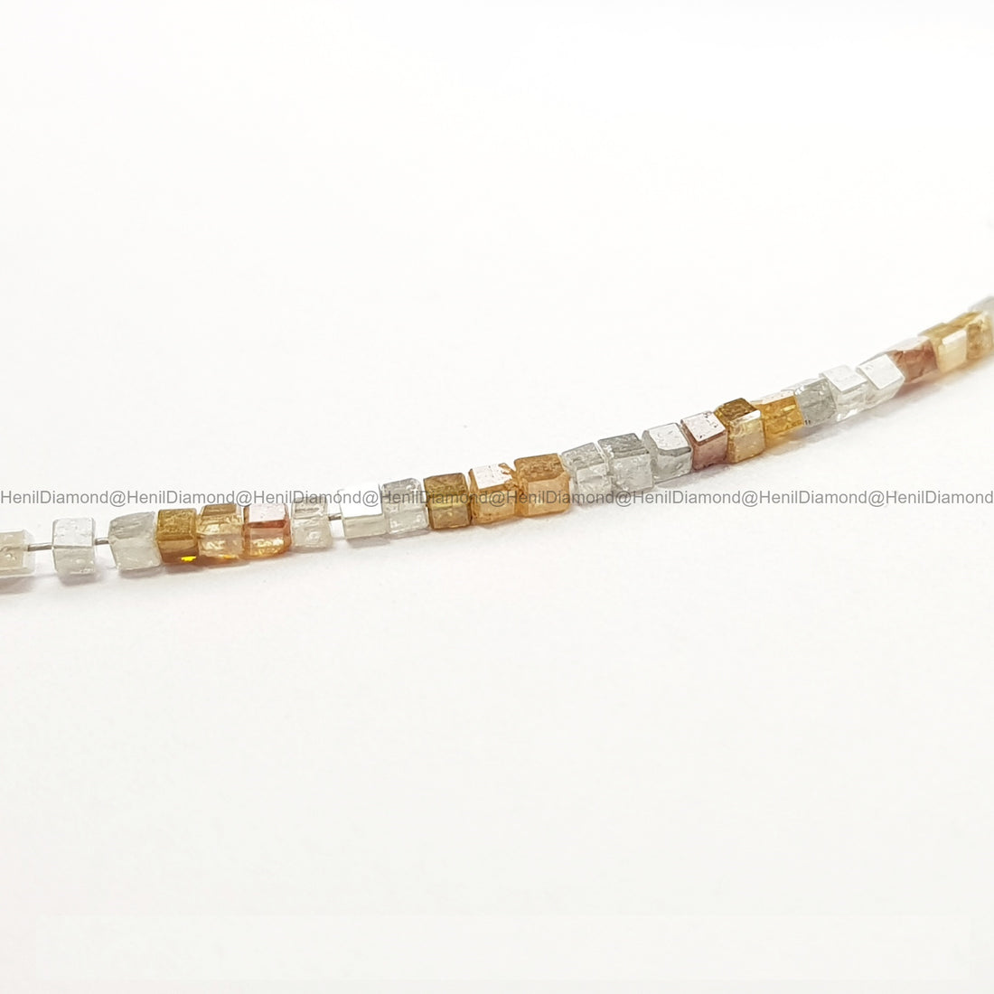 5.02 Ct Natural Yellow Gray Faceted Cube Diamond Beads with Drilled Hole | 1.50–2.00 MM Sparkling Loose Diamonds for Jewelry Making