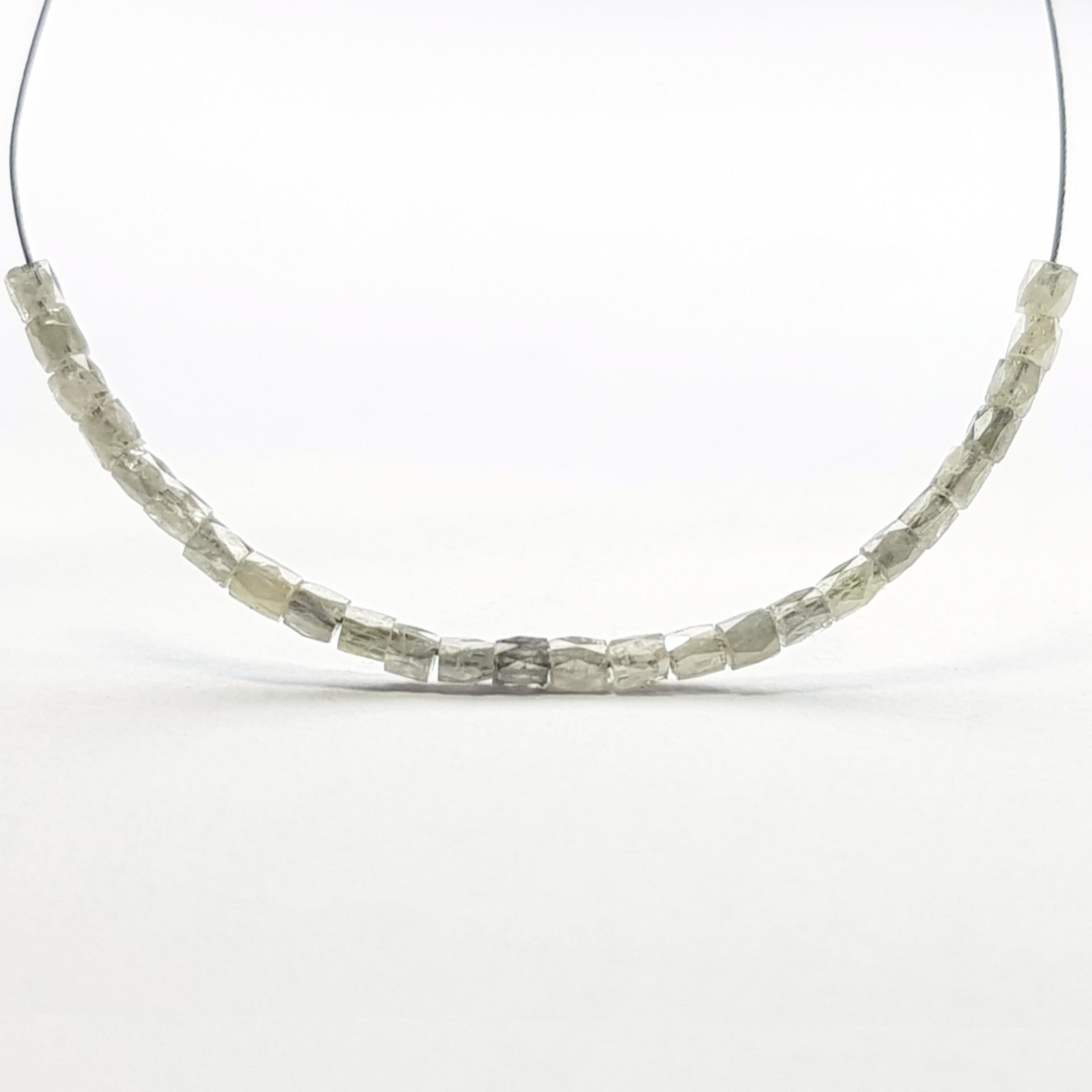 1.00 Ct Lot Natural Diamond Beads, Fancy Grey Color Tube Diamond Beads with Drilled Hole For Strand Necklace