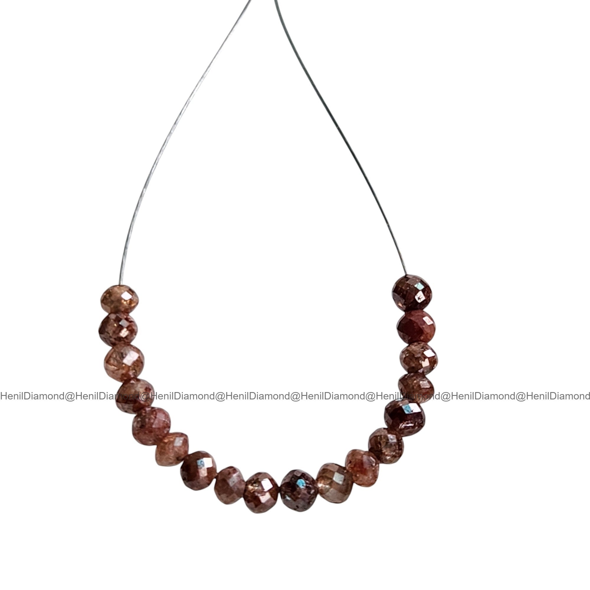 1.03 Ct 1.50-2.00 MM Natural Red Round Diamond Beads with Drilled Hole for Necklace Strand