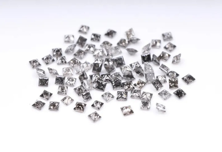 1.00 Ct Salt and Pepper Princess Cut Diamond 3.00 MM – Natural Gray Color Loose Diamond For Engagement Ring