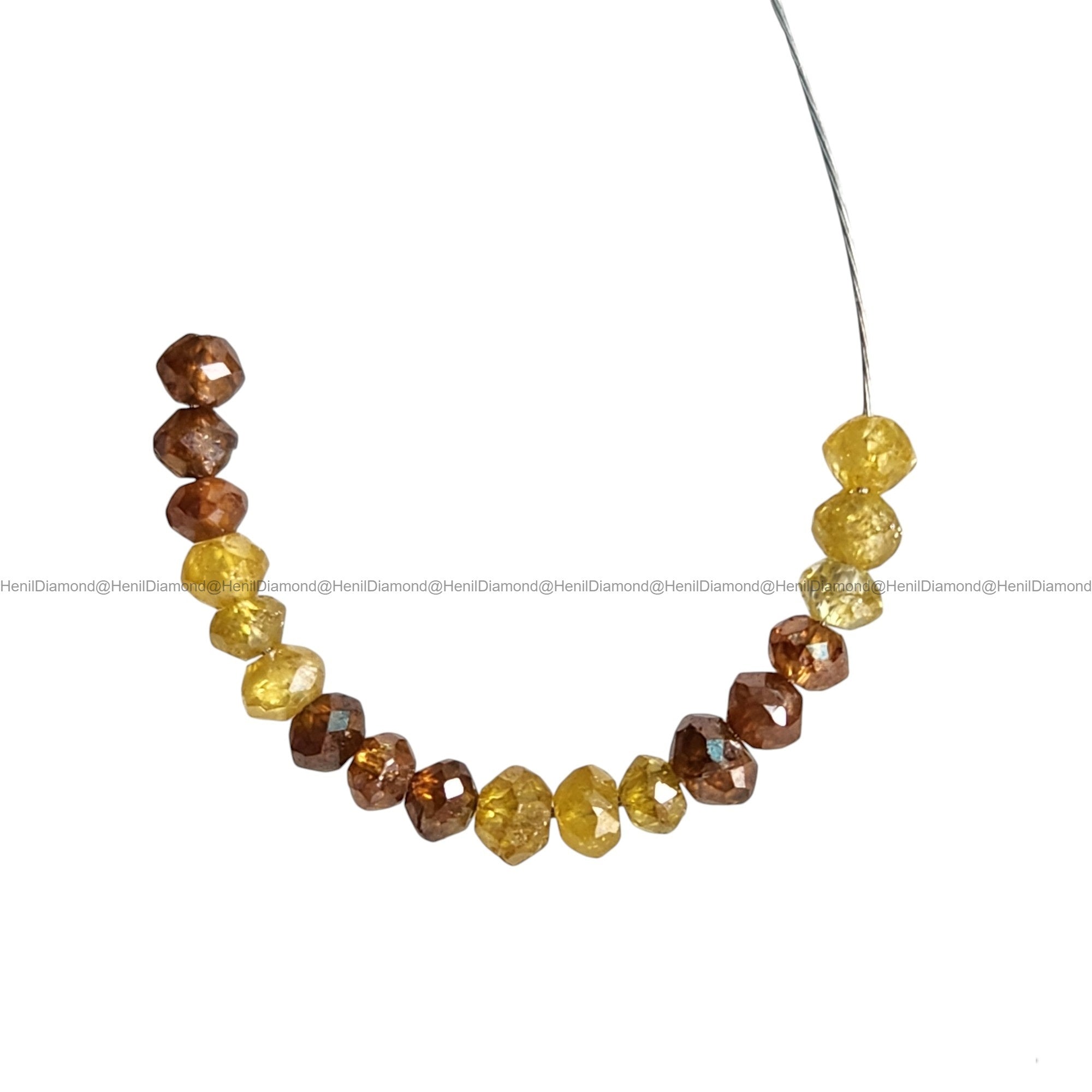 1.02 Ct Lot 1.50 to 2.00 MM Natural Yellow Red Color Polished Round Loose Diamonds Beads wt Drilled Hole for Chain