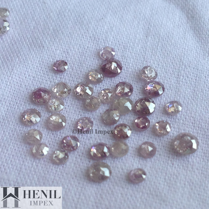 1.00 Ct Lot Gorgeous Natural Pink Round Rose Cut Loose Diamonds 1.50–2.50 MM for Jewelry Making