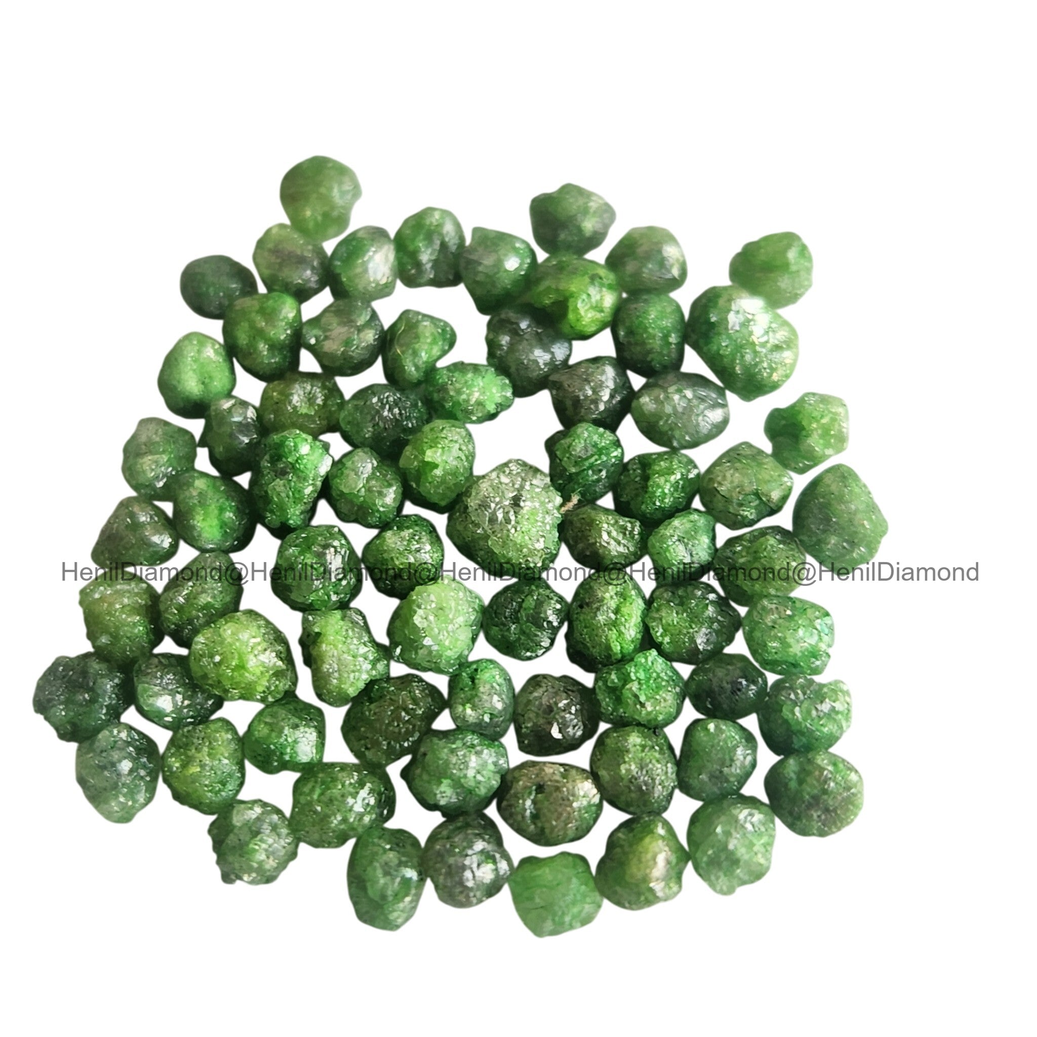 Green Diamonds, 5.00 ct 3.0-4.0 mm Natural Green Loose Raw Rough Diamond for Jewelry
