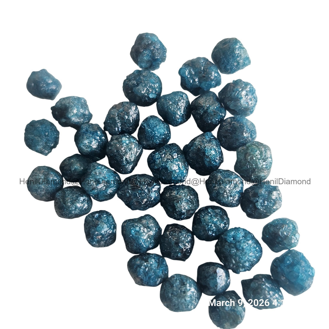 Blue Diamonds, 5.00 ct 3.0-4.0 mm Natural Blue Loose Raw Rough Diamond for Jewelry