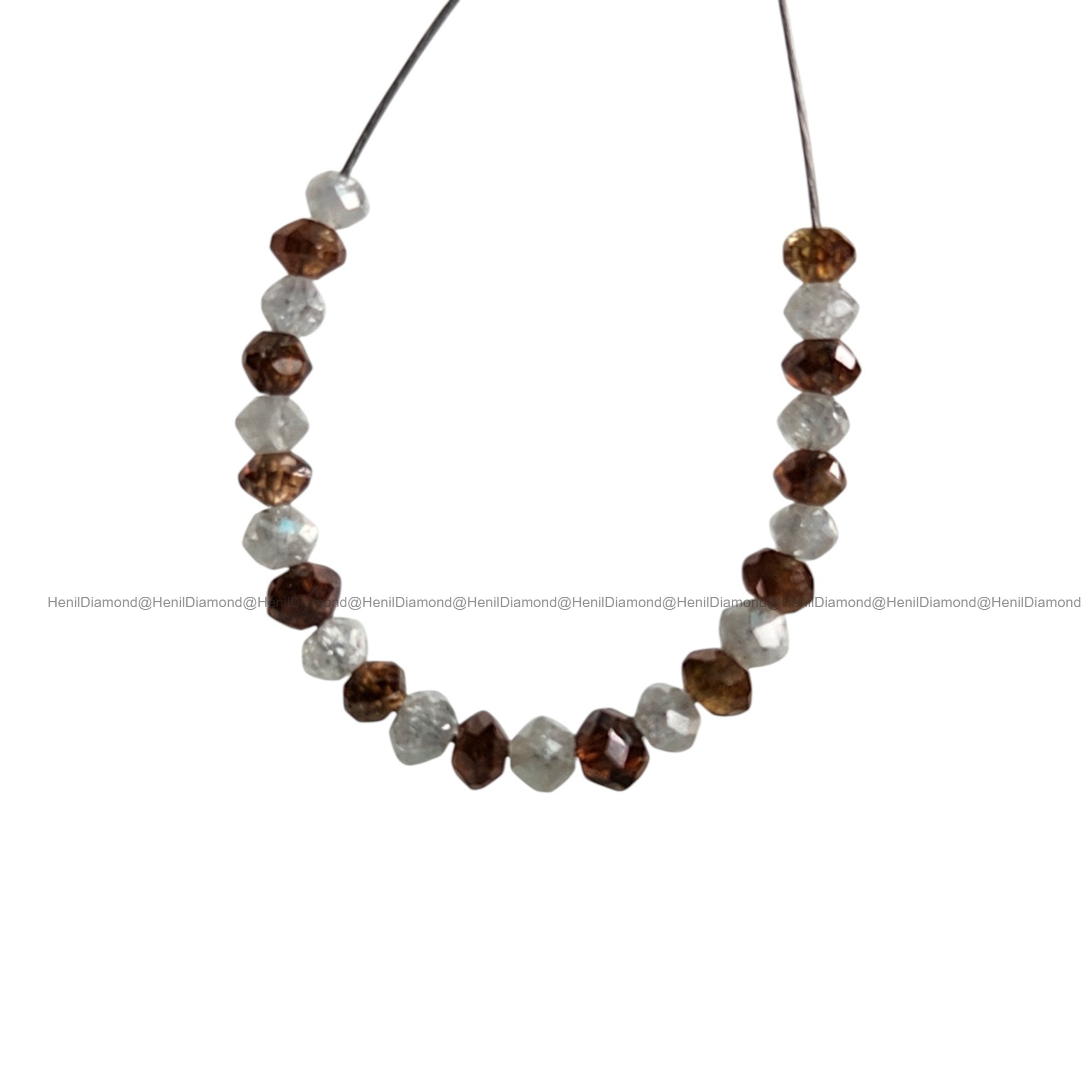 1.05 Ct Lot 1.50 to 2.00 MM Natural White Red Polished Round Loose Diamonds Beads wt Drilled Hole for String