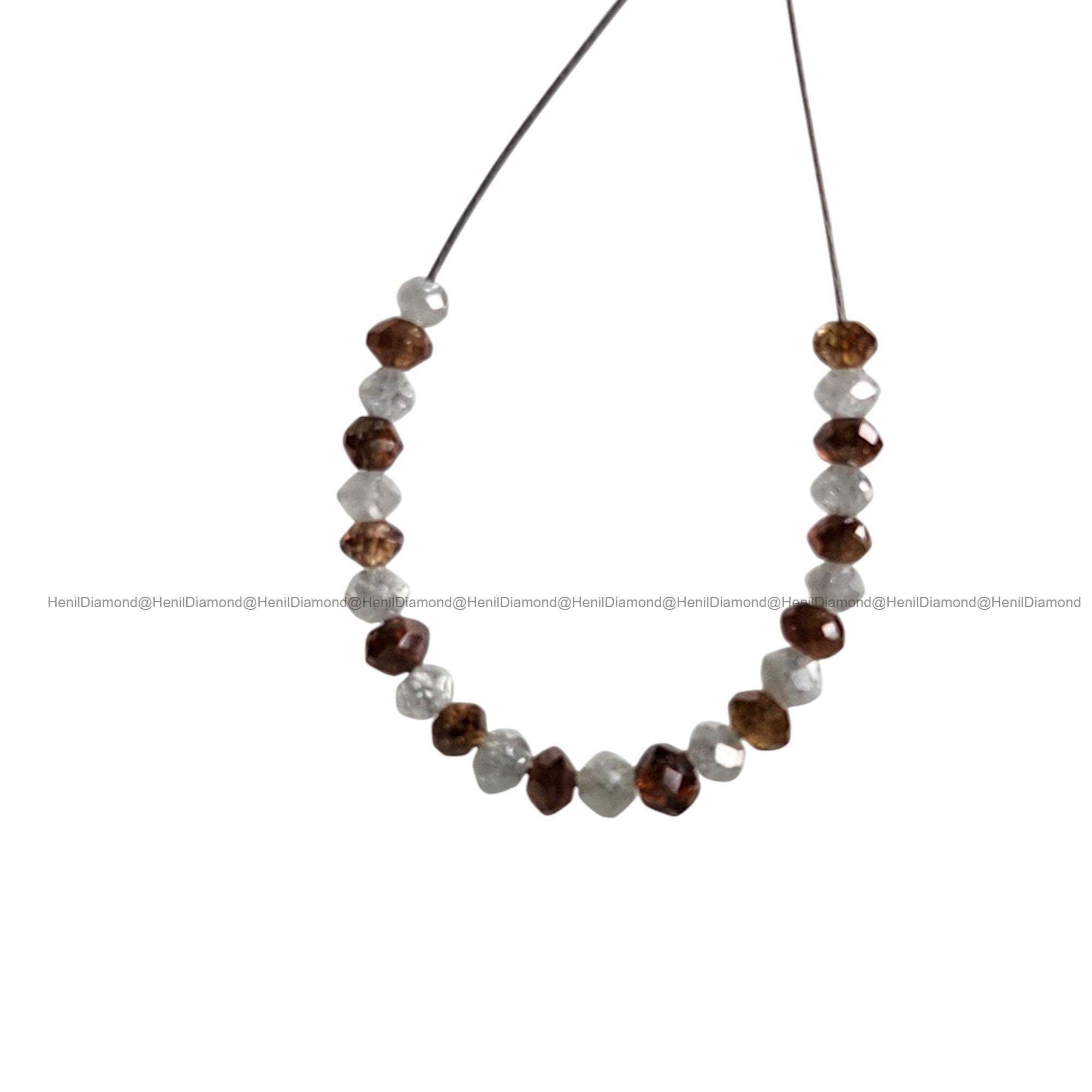 1.05 Ct Lot 1.50 to 2.00 MM Natural White Red Polished Round Loose Diamonds Beads wt Drilled Hole for String