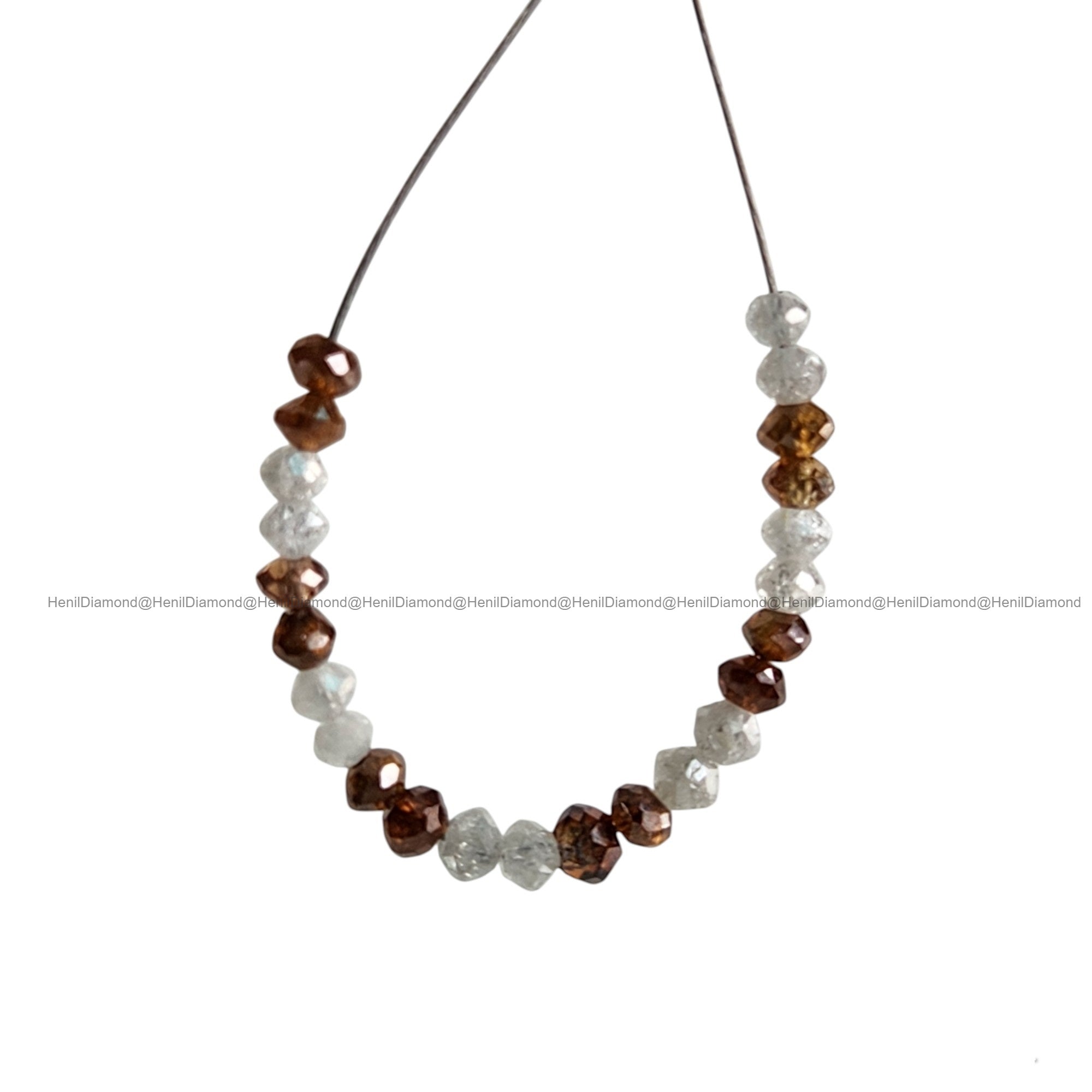 1.04 Ct Lot 1.50 to 2.00 MM Natural White Red Polished Round Loose Diamonds Beads wt Drilled Hole for making Jewelry