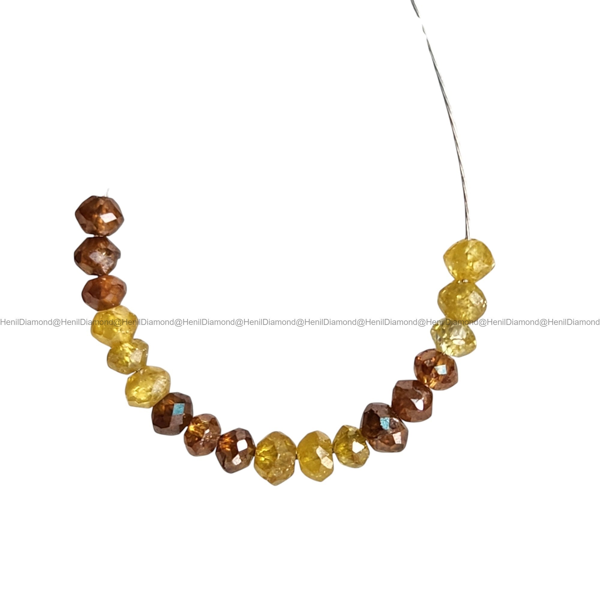 1.02 Ct Lot 1.50 to 2.00 MM Natural Yellow Red Color Polished Round Loose Diamonds Beads wt Drilled Hole for Chain