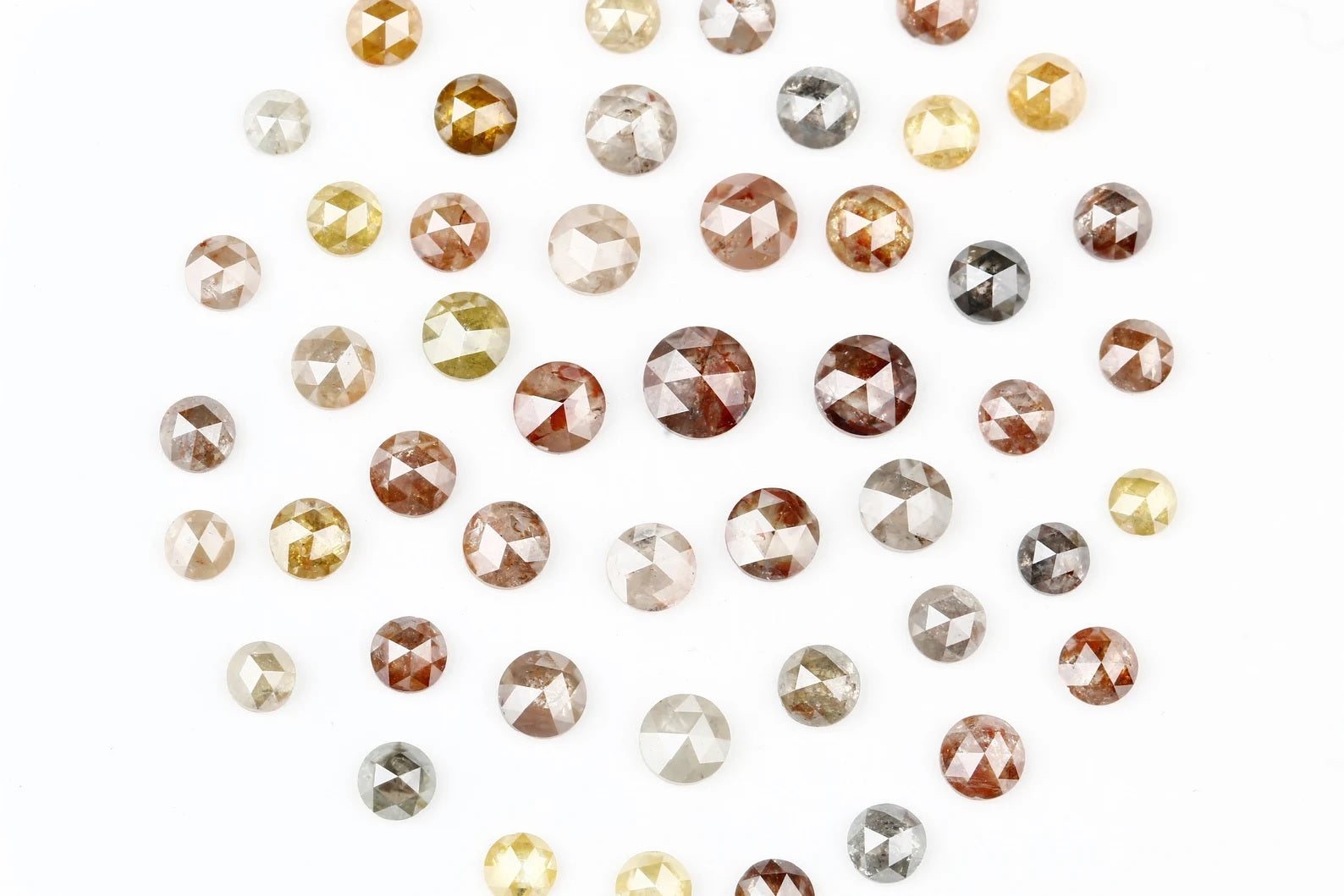 1.00 Ct 2.00-3.00 MM Natural Multi Color Round Rose Cut Loose Diamond for Jewelry
