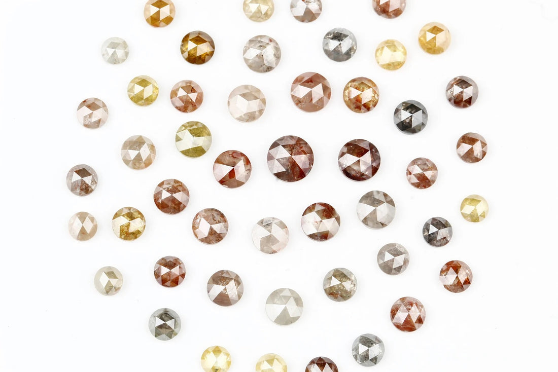 1.00 Ct 1.00-2.00 MM Natural Multi Color Round Rose Cut Loose Diamond for Engagement Ring