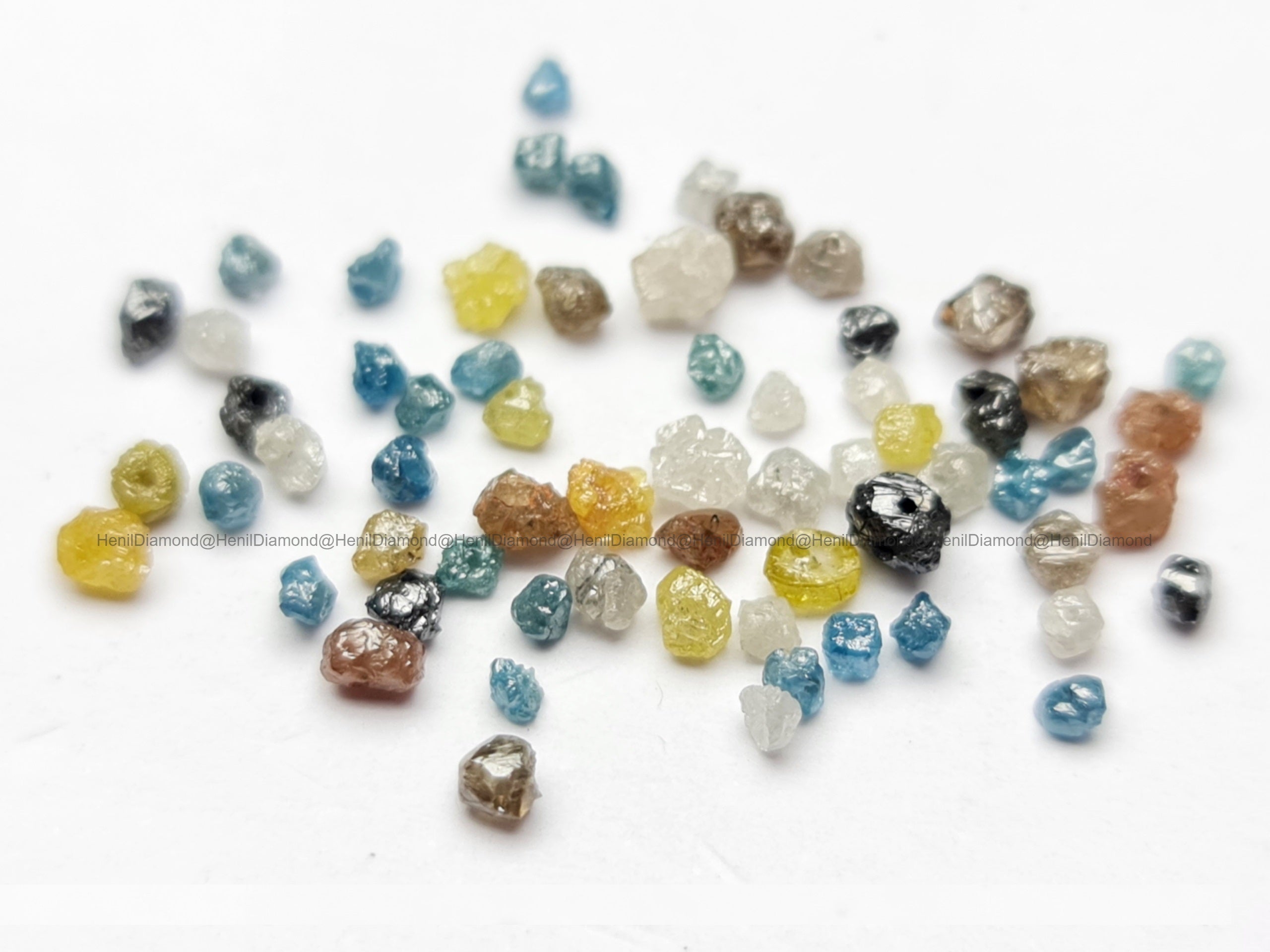 2.00 Ct Lot Natural Multi-Color Raw Rough Diamond Beads with Drilled Hole | 1.50–2.50 MM Loose Diamonds for Jewelry Making