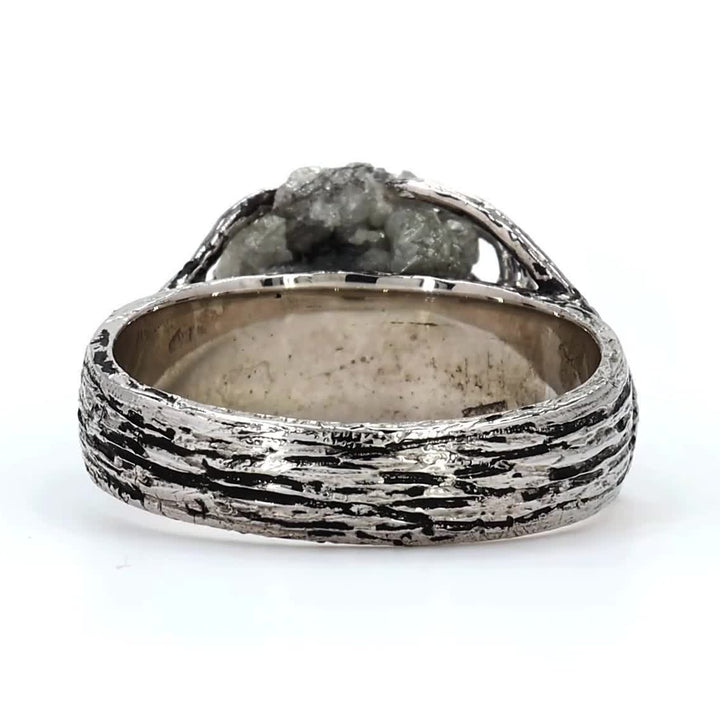 5.22 Ct Raw Diamond Ring, 14K Gold Engagement Ring, Natural Rough Gray Diamond Ring, Handmade Gift for Her