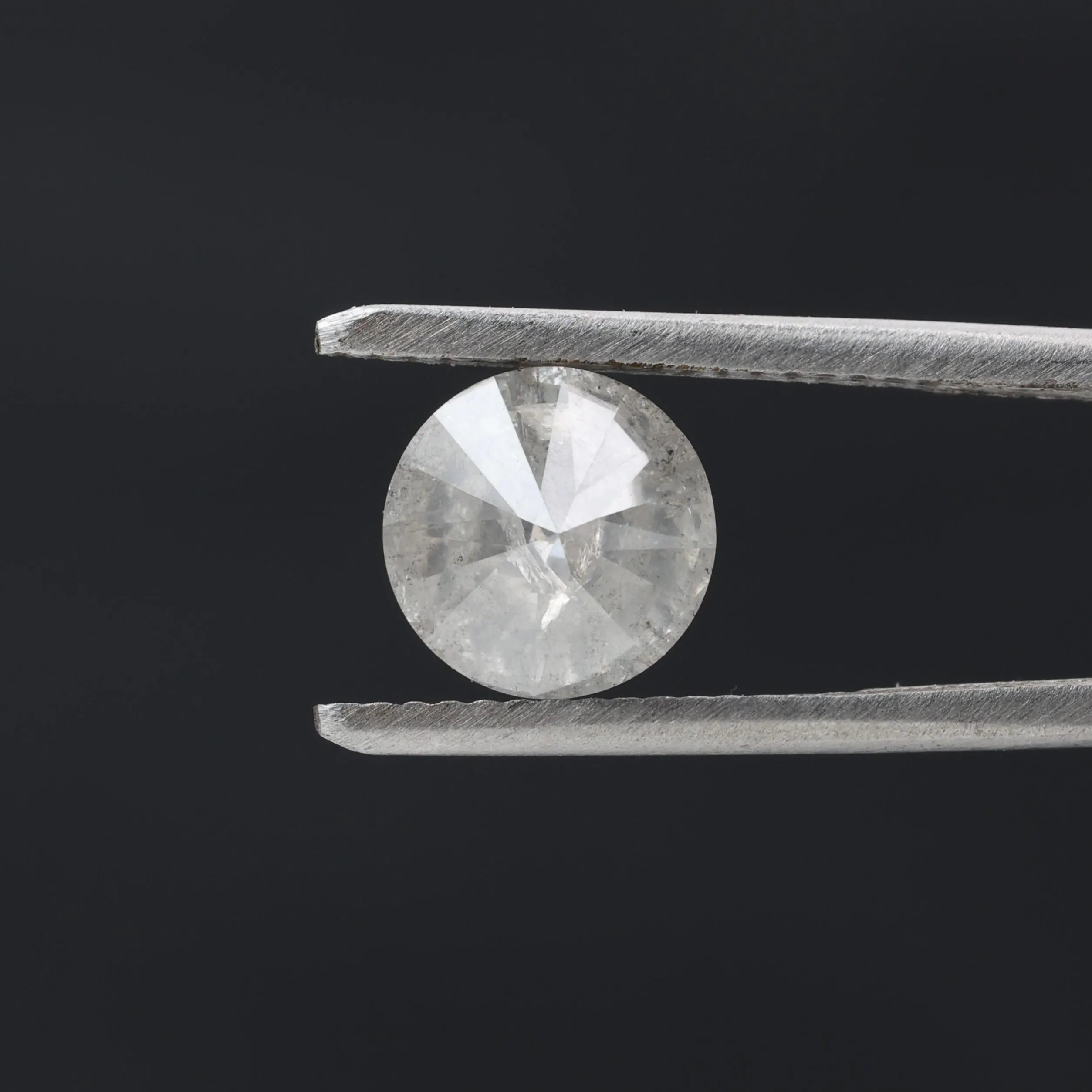 2.18 Carat Salt and Pepper Diamond, Natural Gray Round Loose Diamonds for Minimalist Engagement Ring
