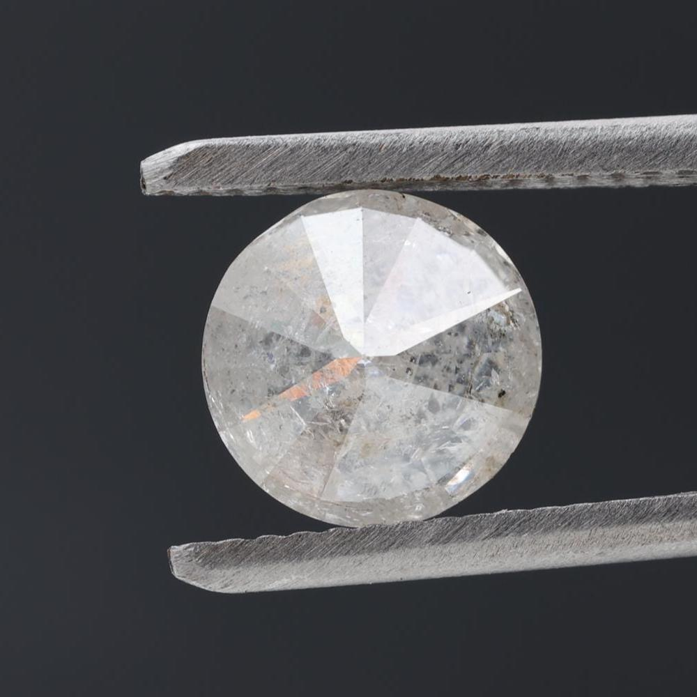 2.00 Carat Salt and Pepper Diamond, Natural Gray Round Loose Diamonds for Engagement Ring