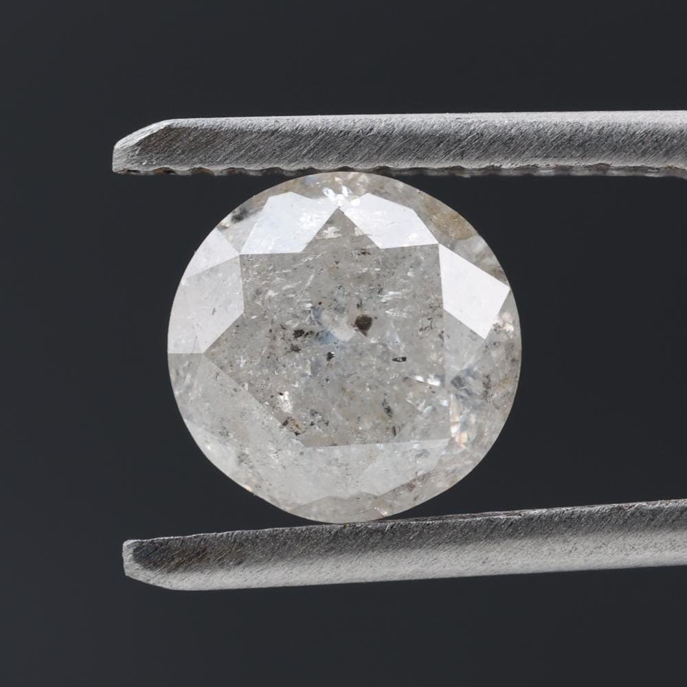 2.00 Carat Salt and Pepper Diamond, Natural Gray Round Loose Diamonds for Engagement Ring