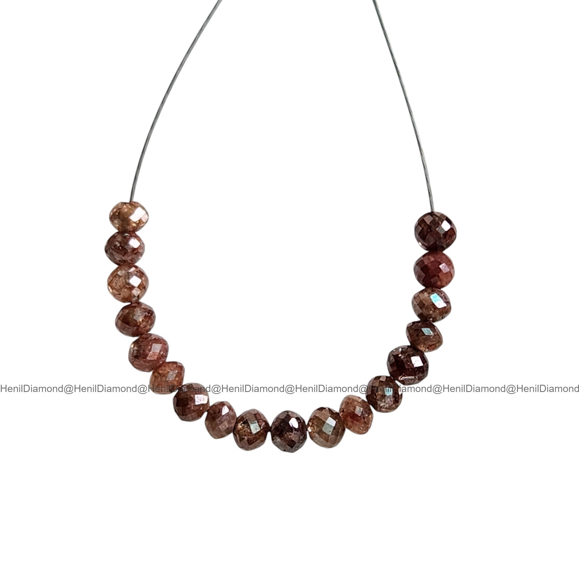 1.03 Ct 1.50-2.00 MM Natural Red Round Diamond Beads with Drilled Hole for Necklace Strand