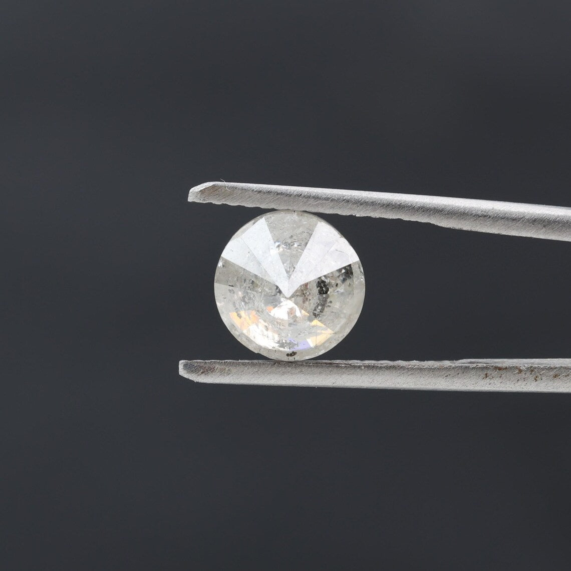 2.25 Carat Salt and Pepper Diamond, Natural Gray Round Loose Diamonds for Minimalist Engagement Ring