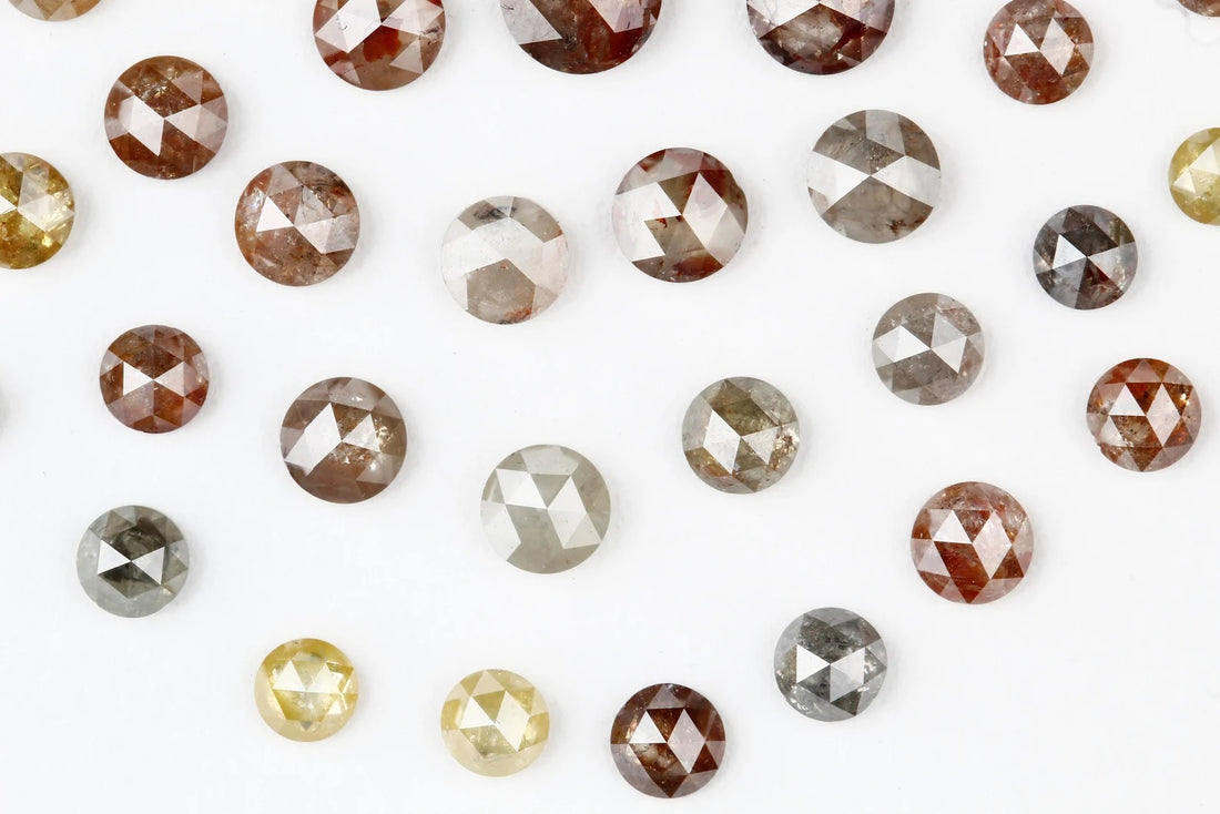 1.00 Ct 1.00-2.00 MM Natural Multi Color Round Rose Cut Loose Diamond for Engagement Ring