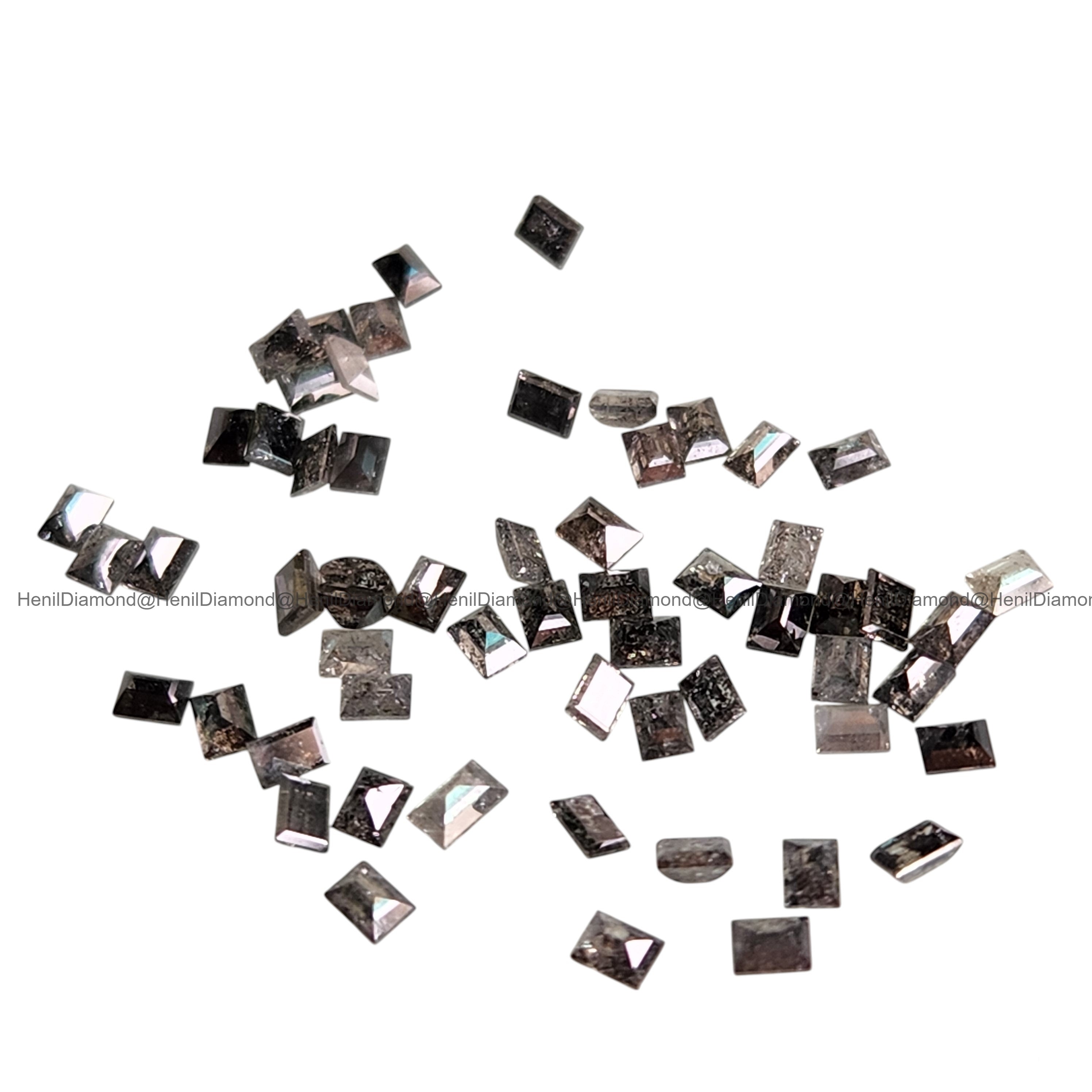 1.00 Ct Rare Salt and Pepper Baguette Diamond 2x3 MM – Natural Loose Gem for Distinctive Engagement Rings