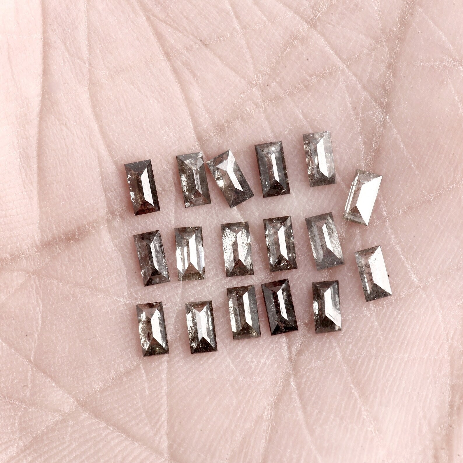 1.00 Ct Rare Salt and Pepper Baguette Diamond 2x4 MM – Natural Loose Gem for Distinctive Engagement Rings