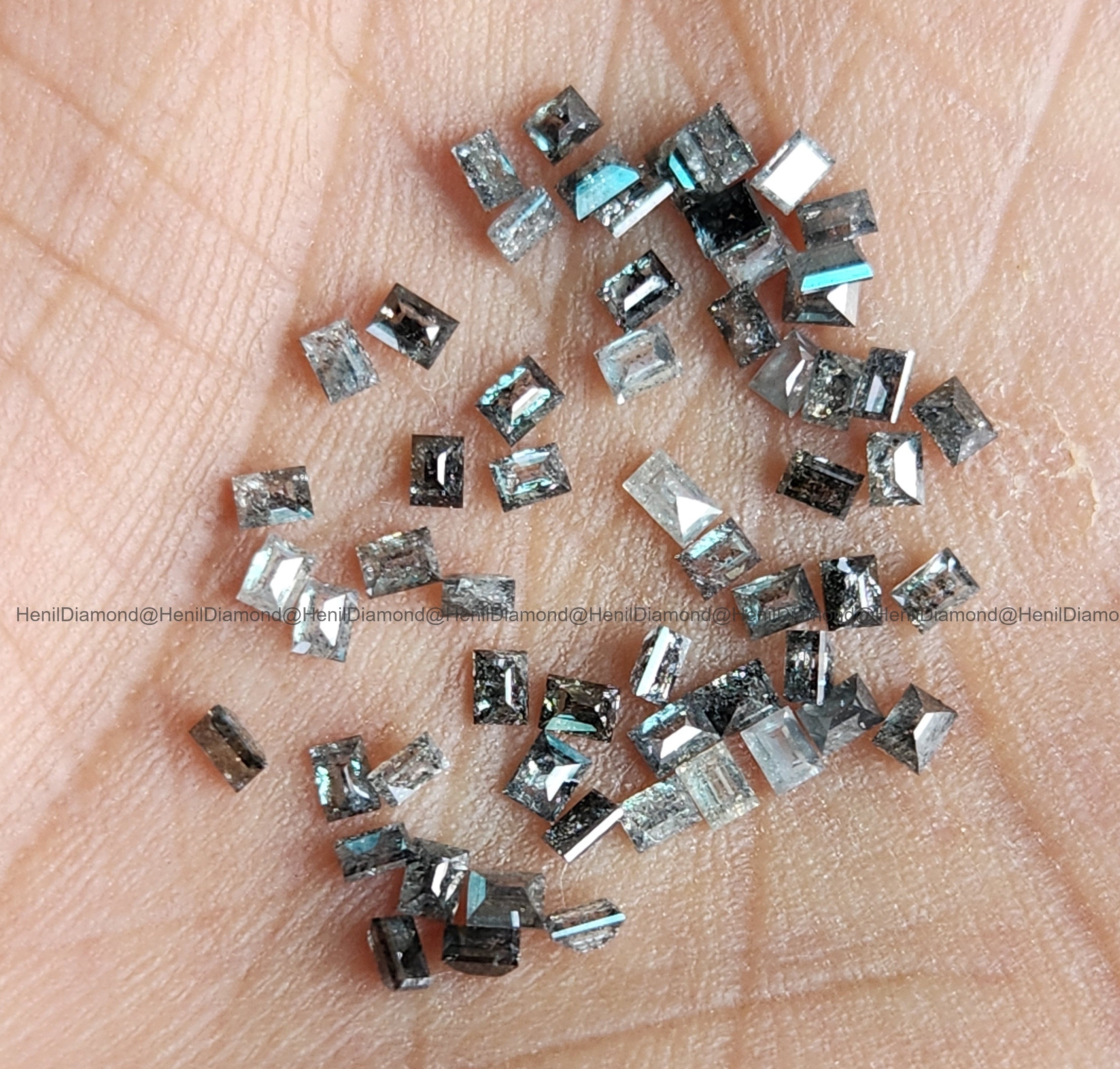 1.00 Ct Rare Salt and Pepper Baguette Diamond 2x3 MM – Natural Loose Gem for Distinctive Engagement Rings