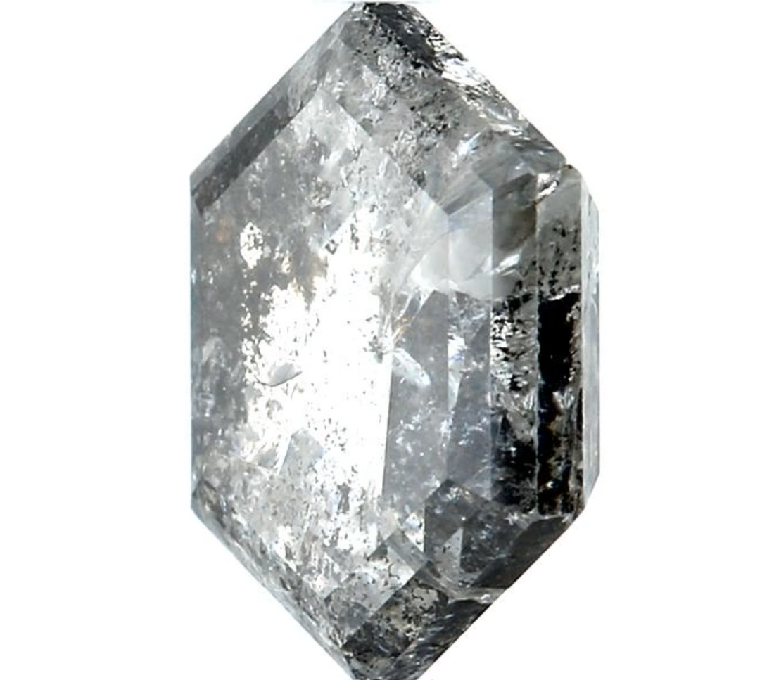 Salt and Pepper Diamond, 3.11 Ct Natural Gray Color Hexagon Cut Loose Diamonds for Engagement Ring