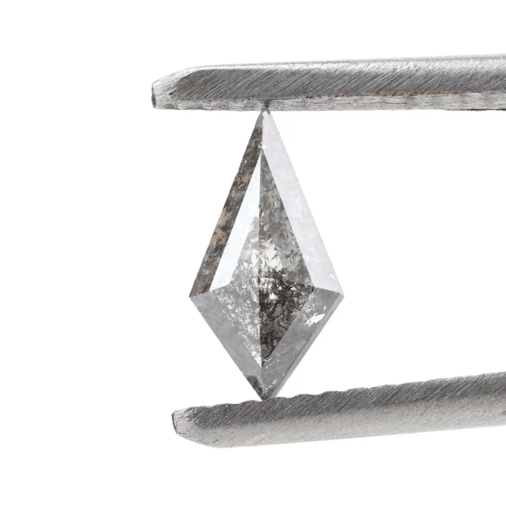 0.50 Ct Salt and Pepper Diamond, Natural Gray Smokey Kite Loose Diamonds for Engagement Ring