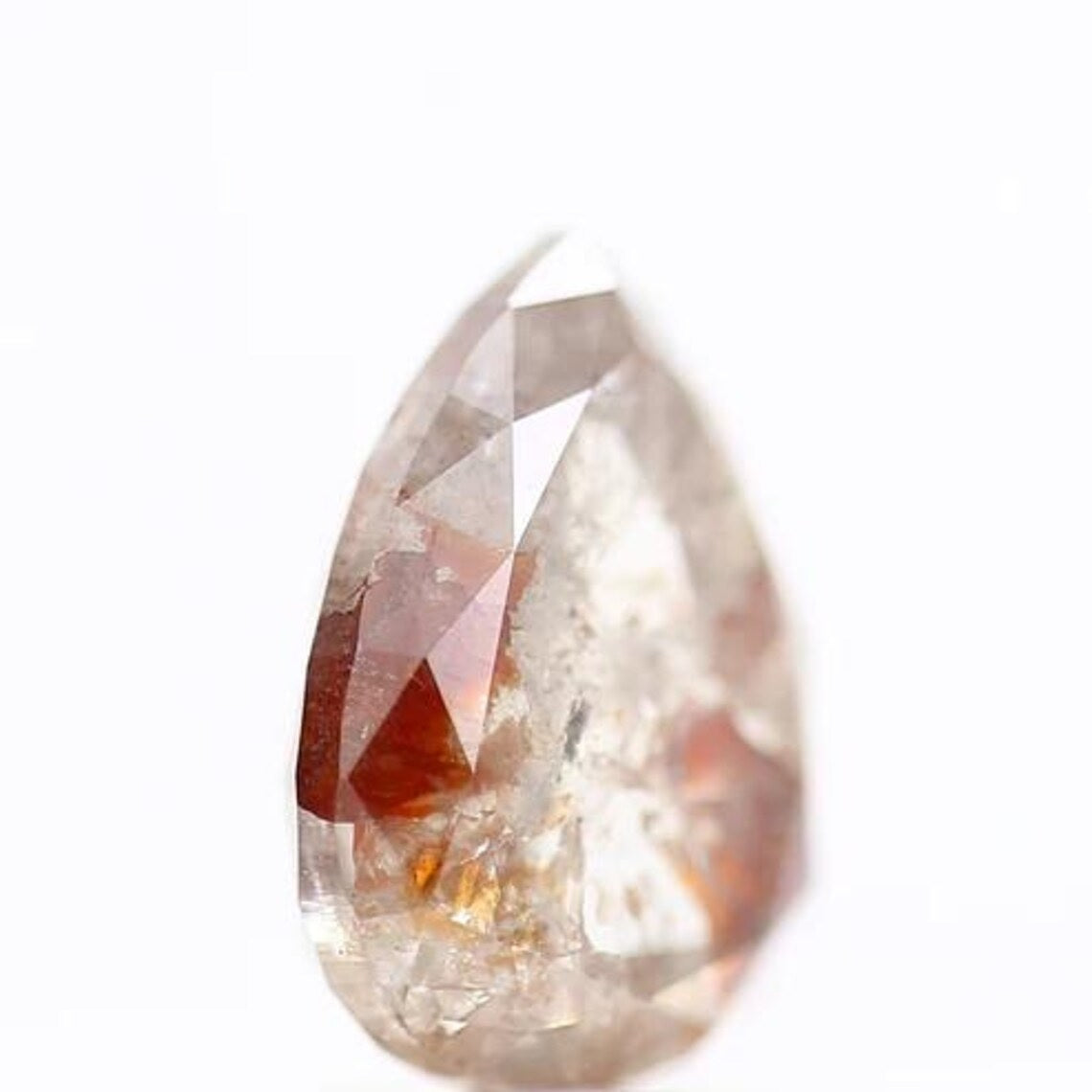 3.16 Ct Salt and Pepper Diamond, Natural Brown Color Pear Cut Loose Diamonds for Engagement Ring