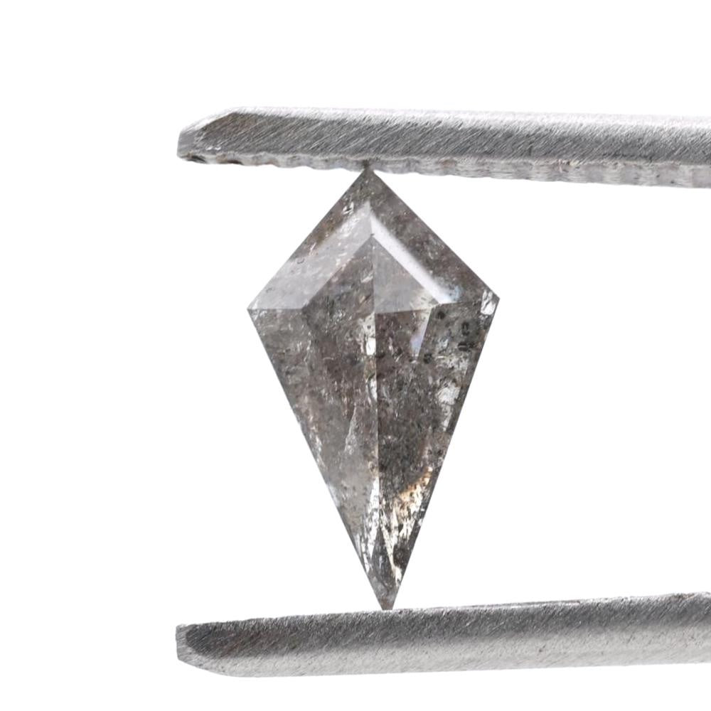 0.73 Carat Salt and Pepper Diamond, Natural Gray Kite Loose Diamonds for Engagement Ring