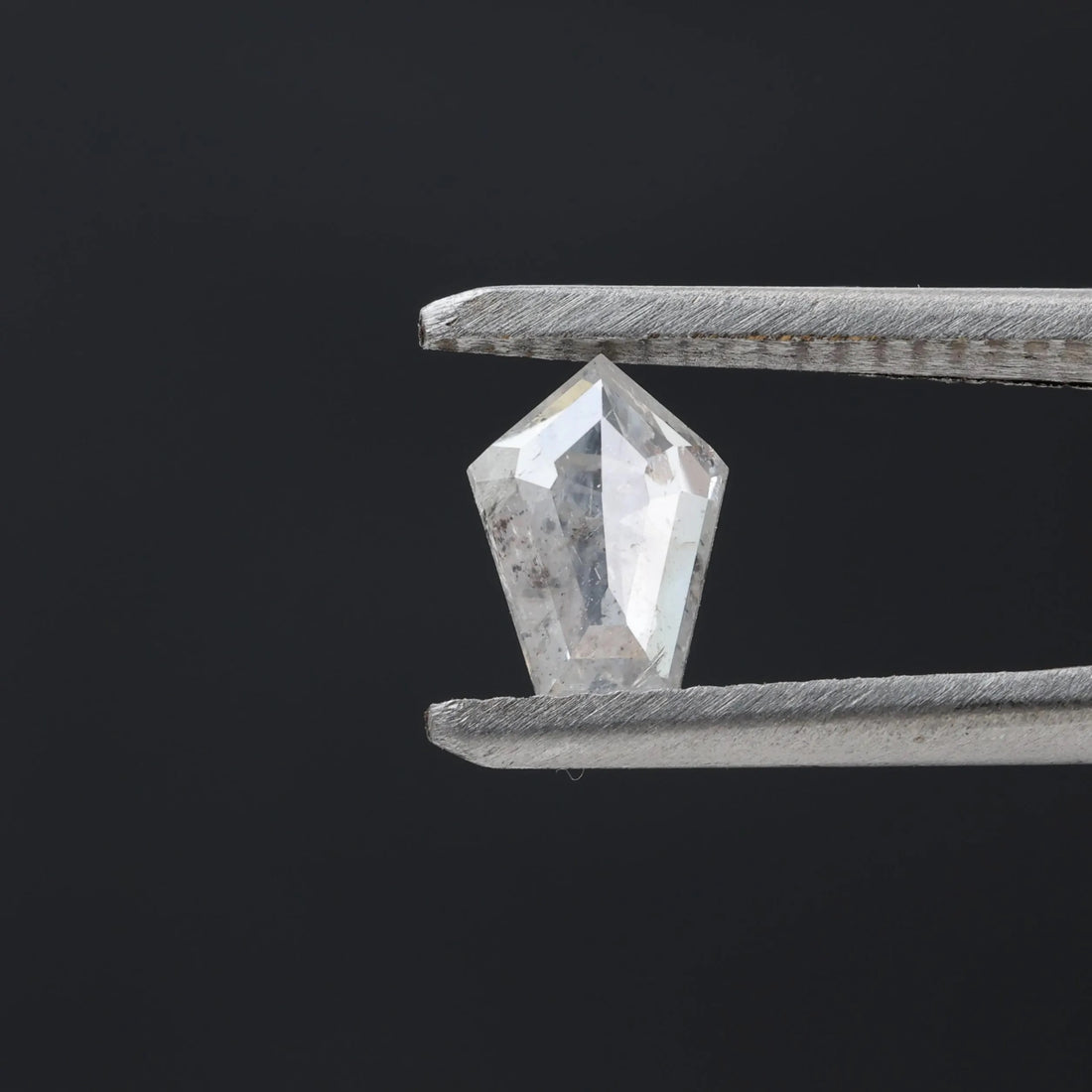 0.55 Carat Salt and Pepper Diamond, Natural Gray Shield Loose Diamonds for Minimalist Engagement Ring