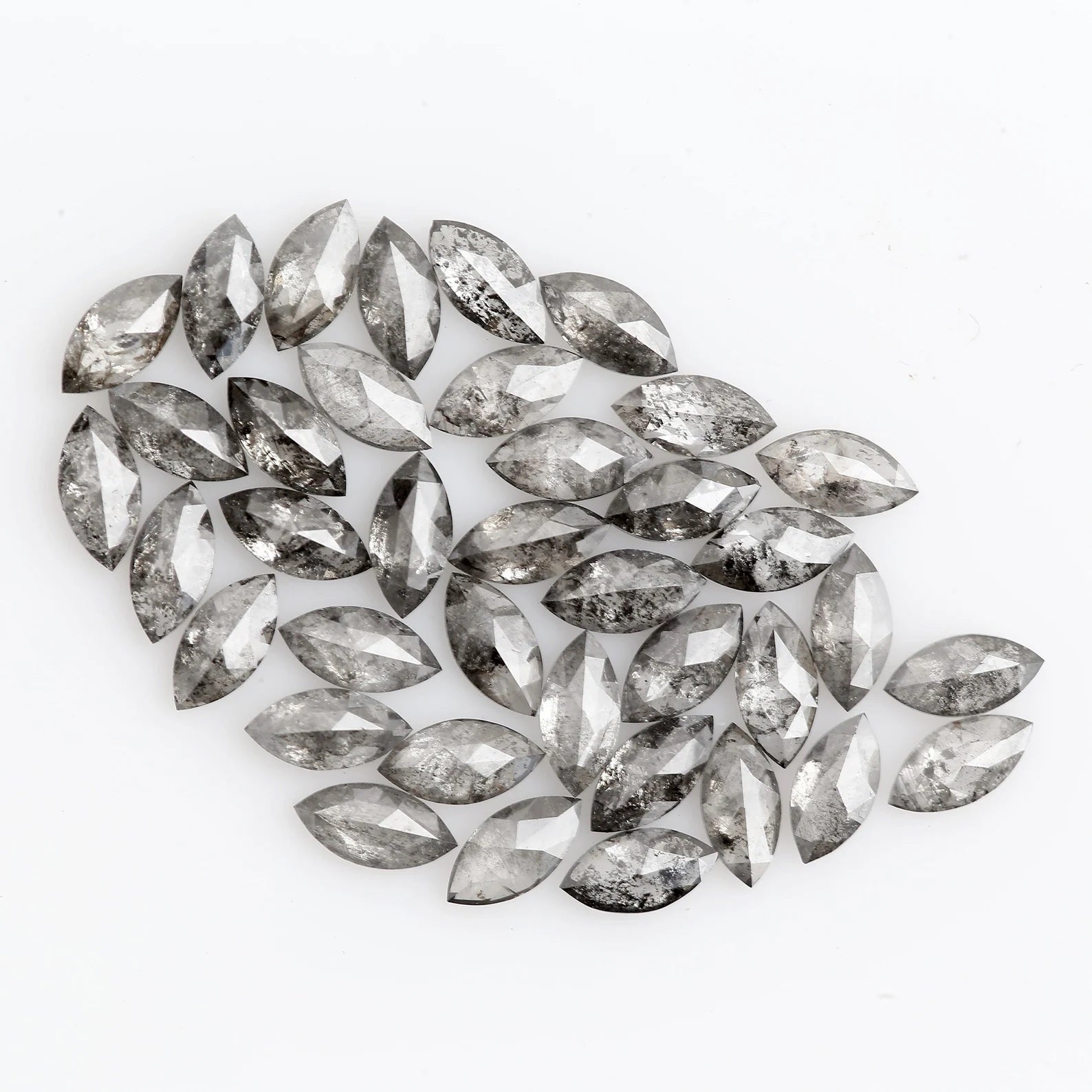 1.00 Ct 2.00 x 4.00 MM Natural Salt and Pepper Marquise Cut Loose Diamond for Engagement Ring