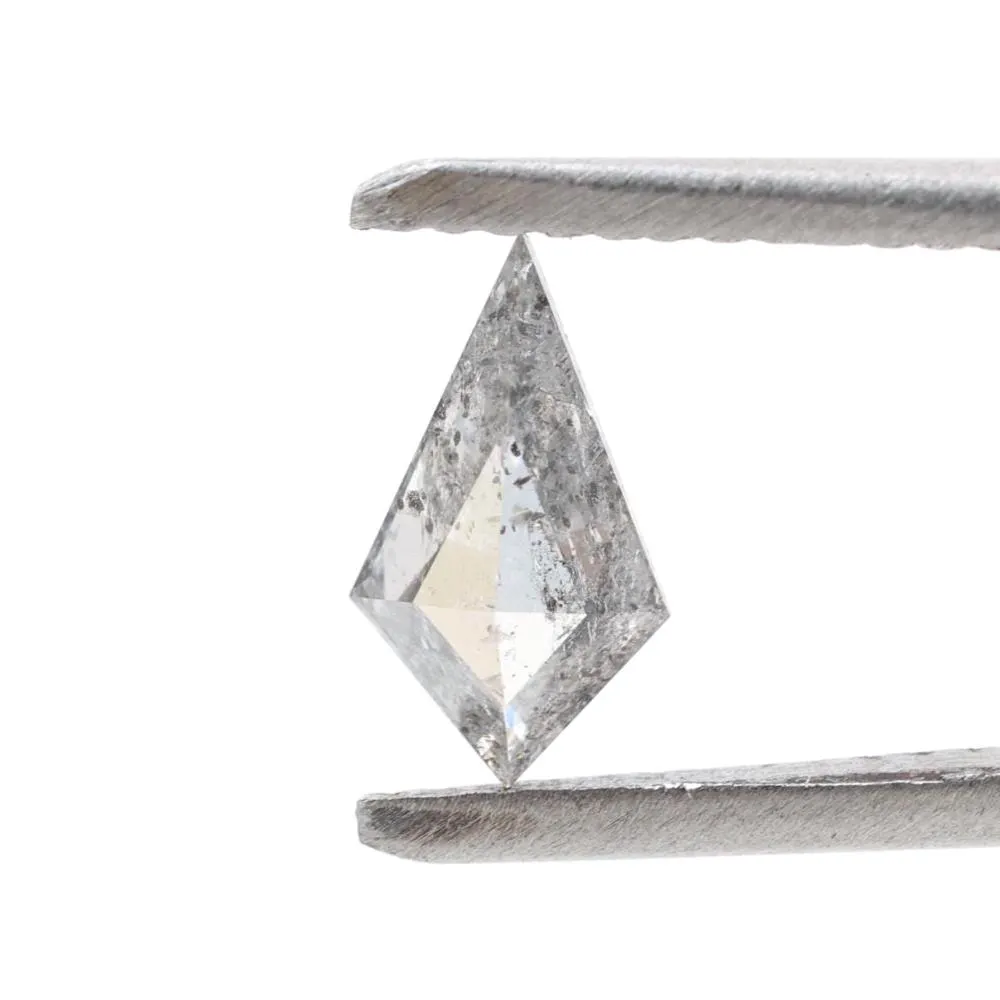 0.50 Ct Salt and Pepper Diamond, Natural Gray Kite Loose Diamonds for Engagement Ring