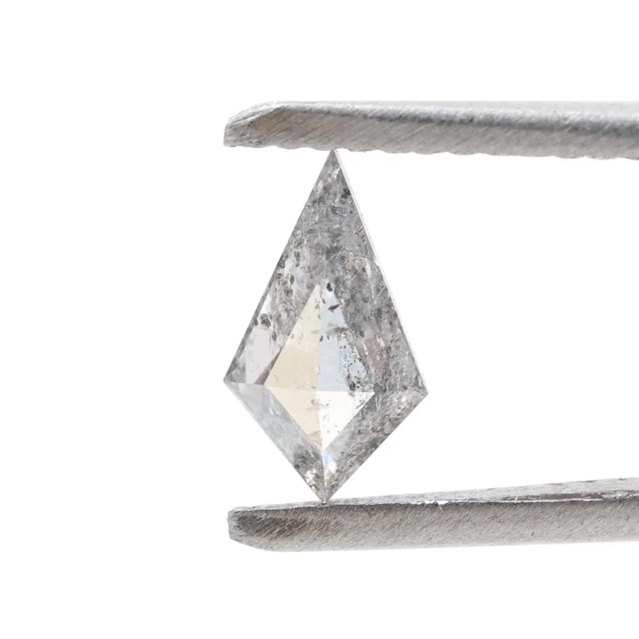 0.50 Ct Salt and Pepper Diamond, Natural Gray Kite Loose Diamonds for Engagement Ring