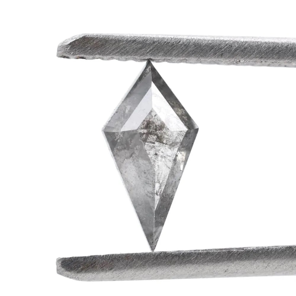 0.52 Carat Salt and Pepper Diamond, Natural Gray Kite Loose Diamonds for Engagement Ring