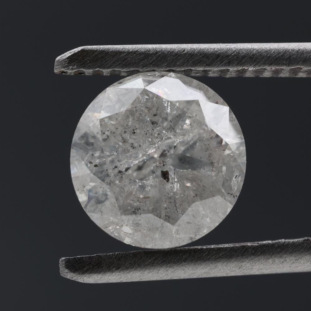 1.97 Carat Salt and Pepper Diamond, Natural Gray Round Loose Diamonds for Engagement Ring
