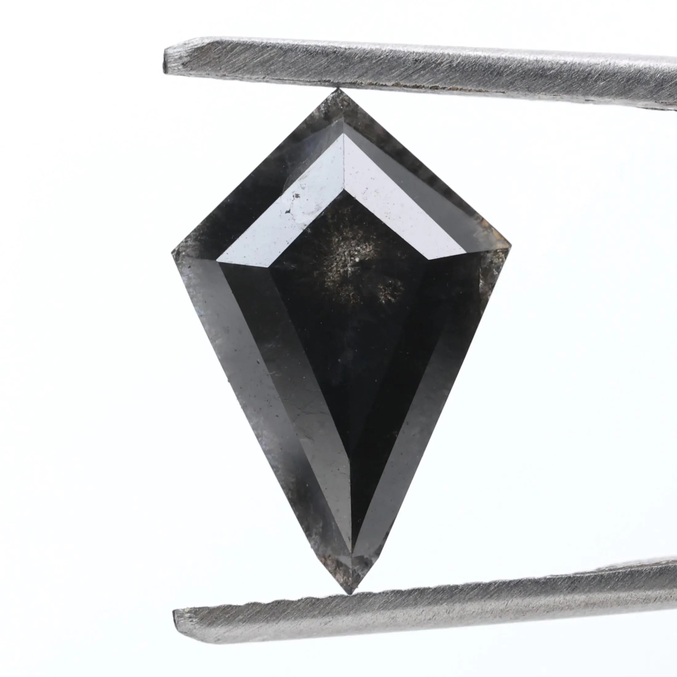 2.79 Carat Salt and Pepper Diamond, Natural Gray Kite Loose Diamonds for Minimalist Engagement Ring