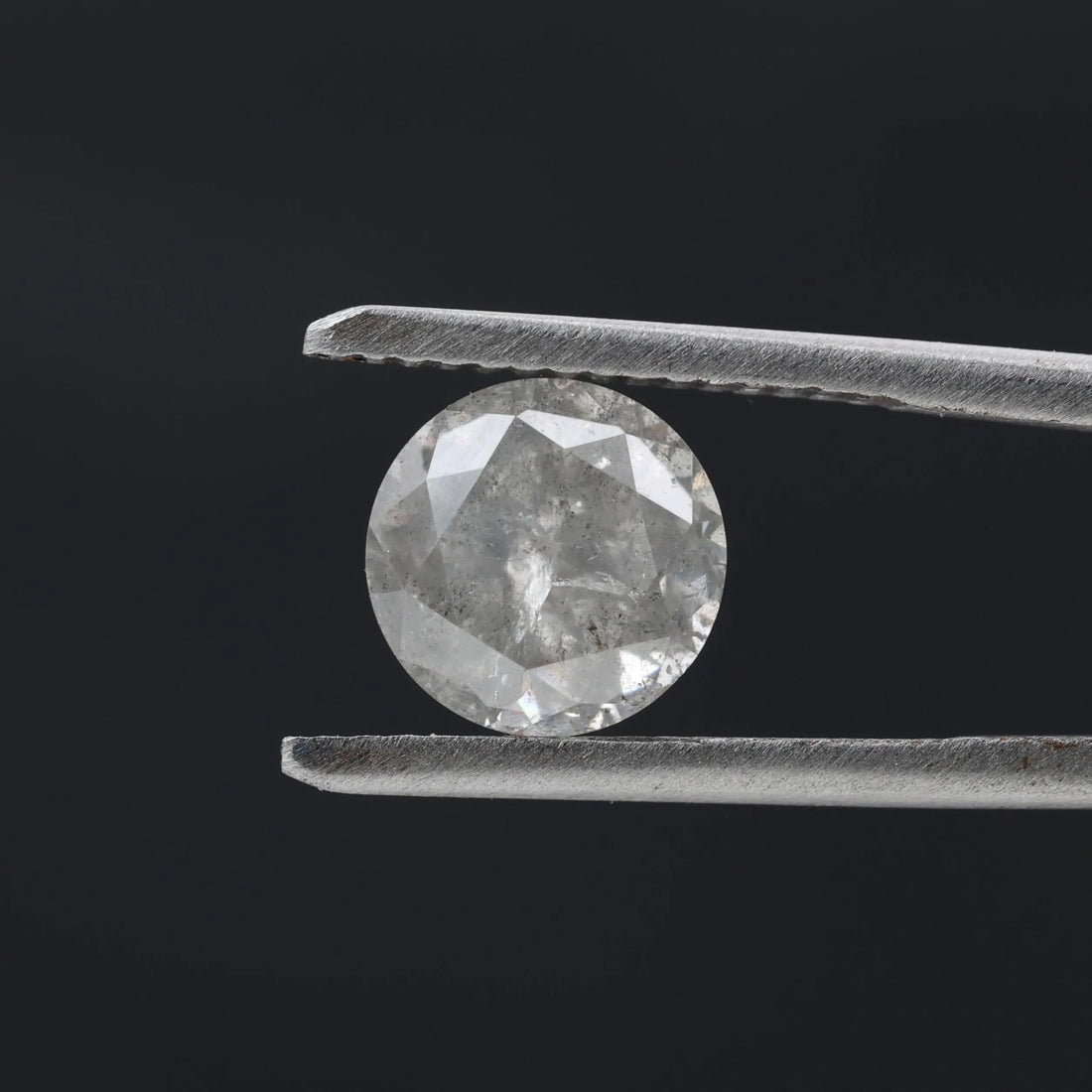 2.18 Carat Salt and Pepper Diamond, Natural Gray Round Loose Diamonds for Minimalist Engagement Ring
