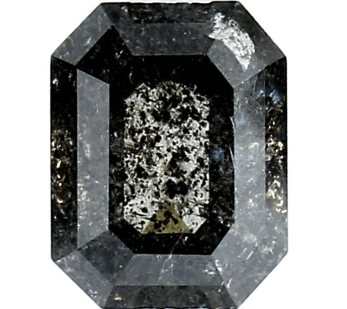1.69 Ct Natural Salt and Pepper Diamond | Emerald Grey Galaxy Diamond for Custom Engagement Ring | Gray Earth Mined Unique Gift for Her