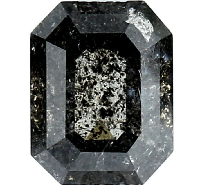 1.69 Ct Natural Salt and Pepper Diamond | Emerald Grey Galaxy Diamond for Custom Engagement Ring | Gray Earth Mined Unique Gift for Her