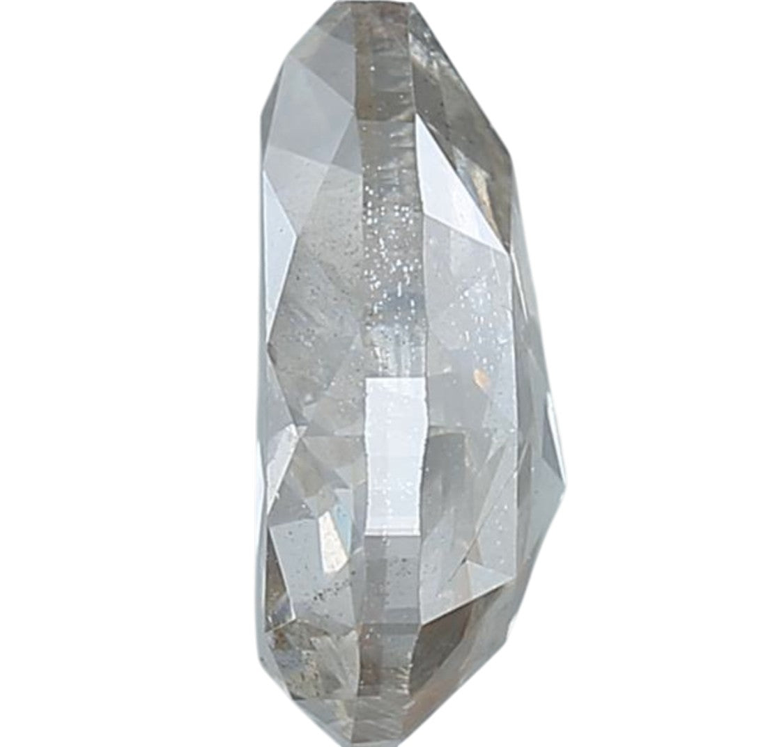 Salt and Pepper Diamond, 2.76 Ct Natural Gray Color Pear Cut Loose Diamonds for Engagement Ring