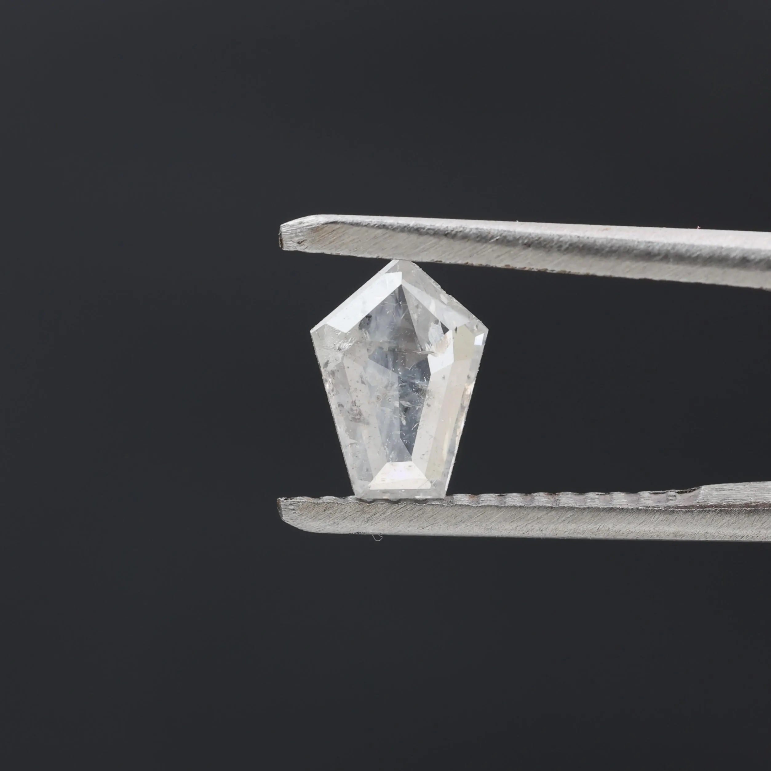0.55 Carat Salt and Pepper Diamond, Natural Gray Shield Loose Diamonds for Minimalist Engagement Ring