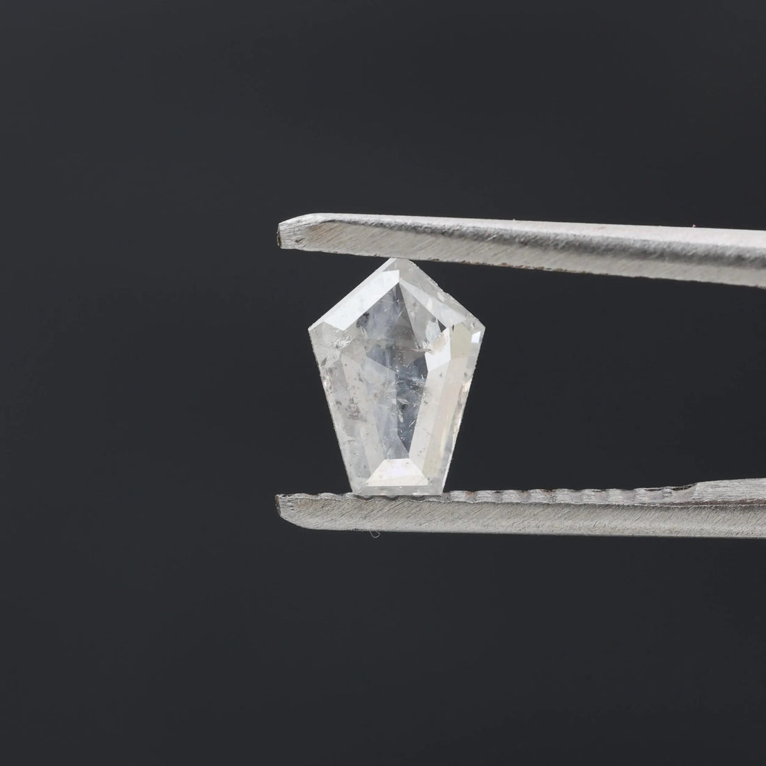0.55 Carat Salt and Pepper Diamond, Natural Gray Shield Loose Diamonds for Minimalist Engagement Ring