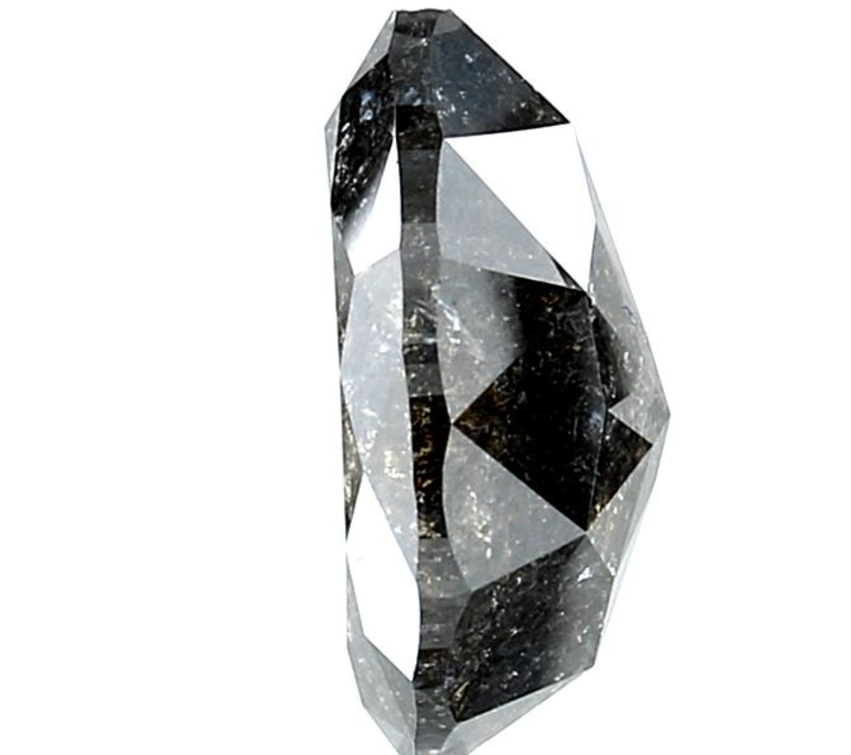 Salt and Pepper Diamond, 5.17 Ct Natural Gray Color Pear Cut Loose Diamond for Engagement Ring