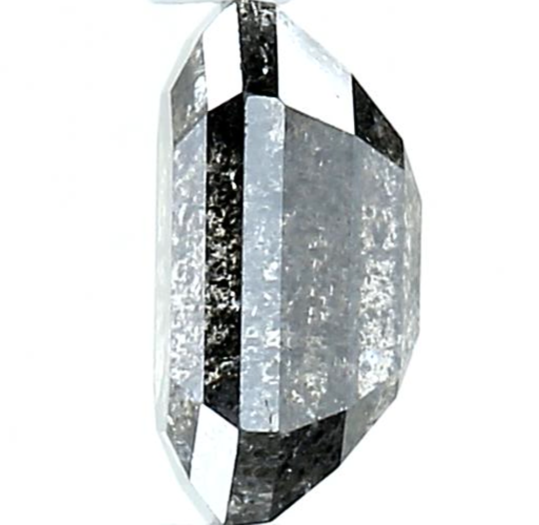 1.69 Ct Natural Salt and Pepper Diamond | Emerald Grey Galaxy Diamond for Custom Engagement Ring | Gray Earth Mined Unique Gift for Her