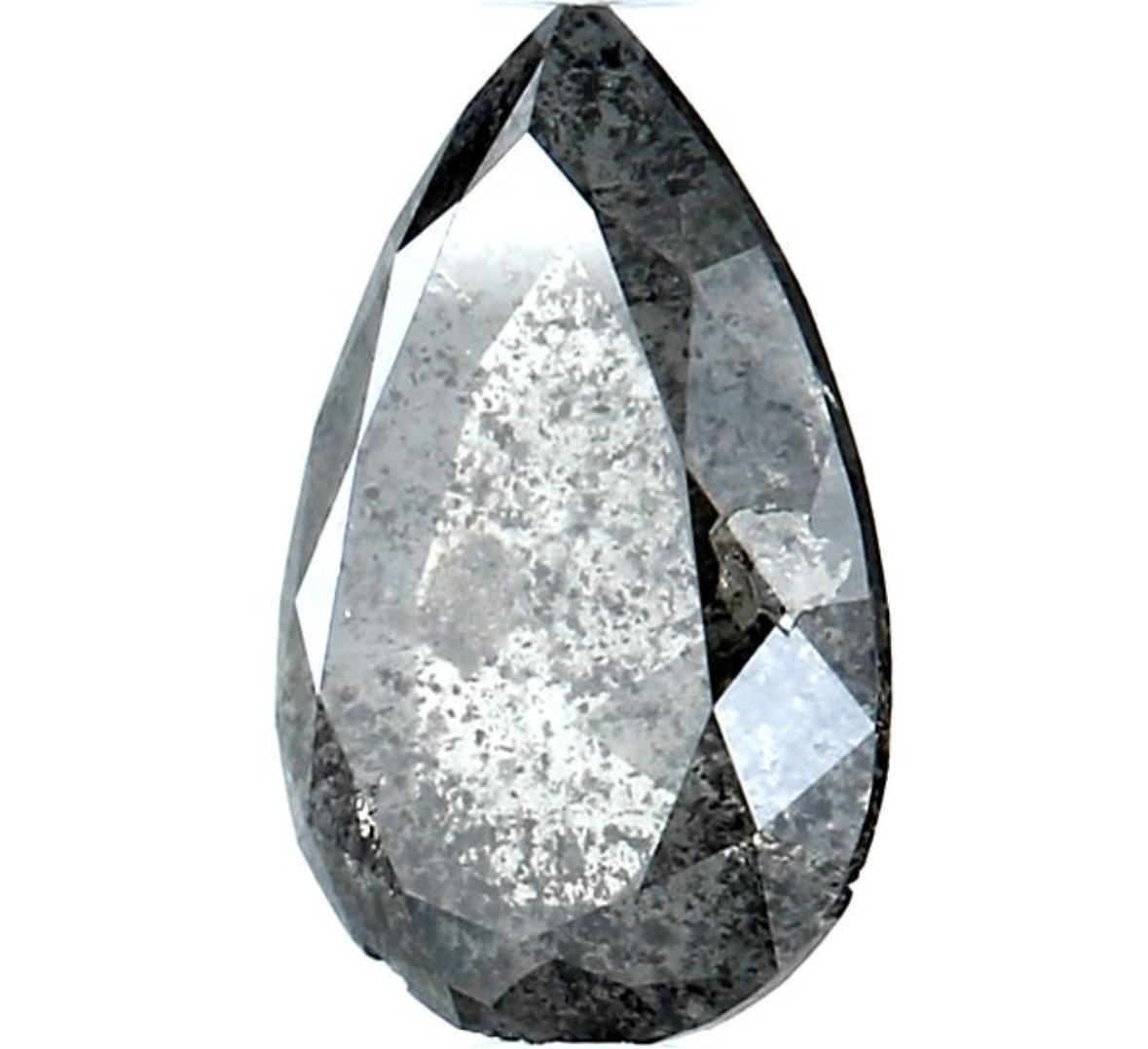 Salt and Pepper Diamond, 1.18 Ct Natural Gray Color Pear Cut Loose Diamonds for Engagement Ring