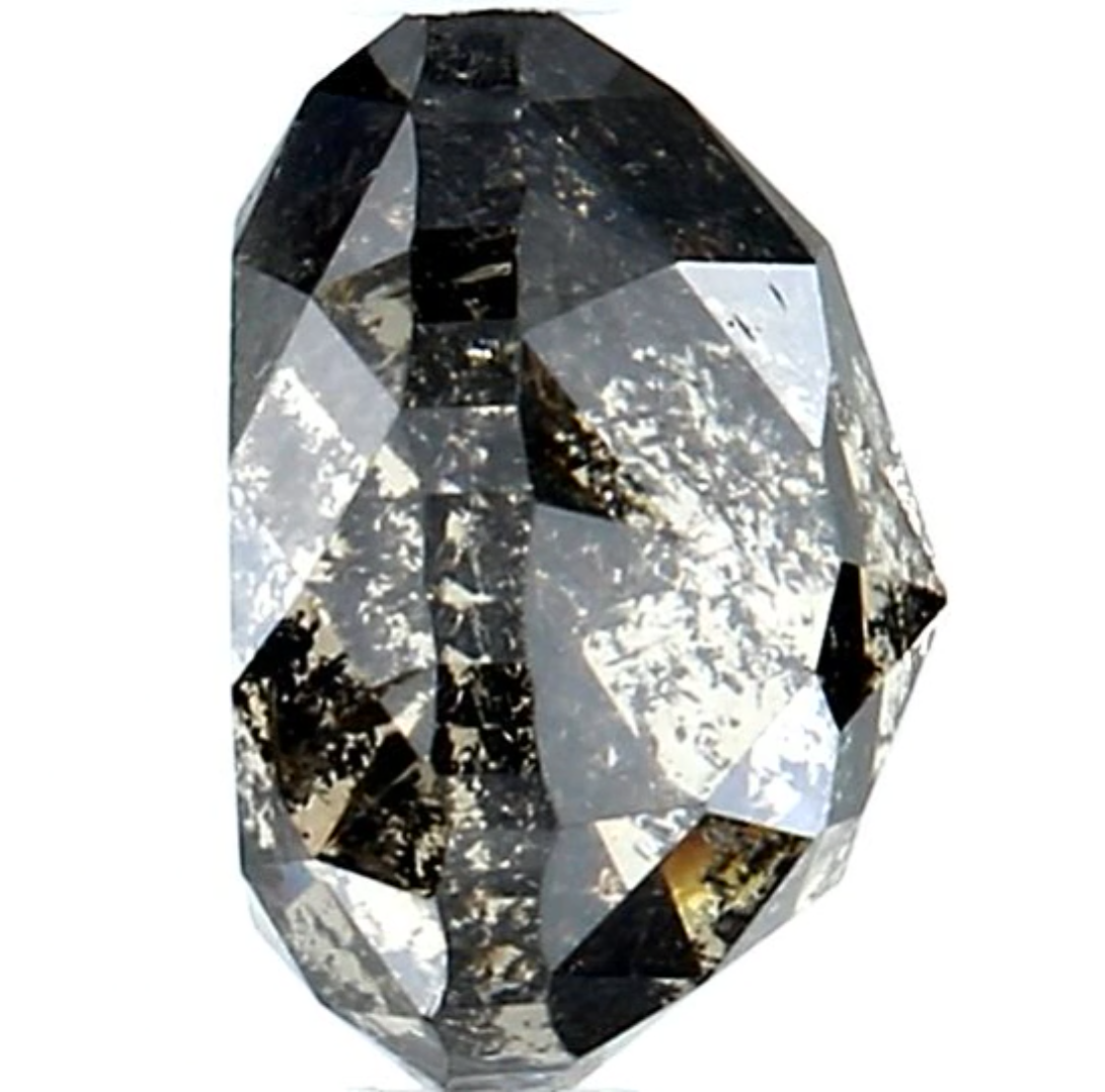 1.51 Ct Salt and Pepper Diamond, Natural Gray Color Pear Cut Loose Diamonds for Engagement Ring
