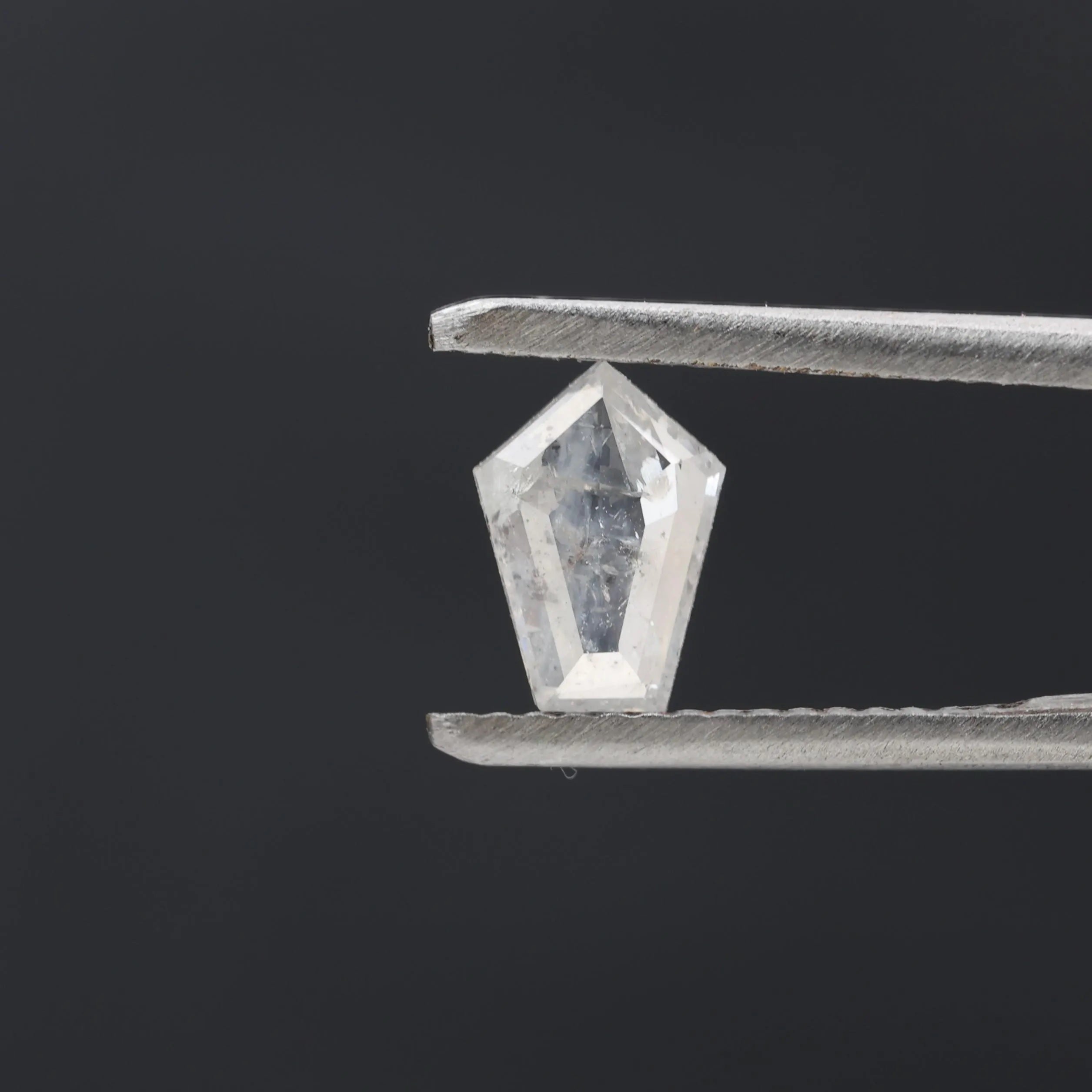 0.55 Carat Salt and Pepper Diamond, Natural Gray Shield Loose Diamonds for Minimalist Engagement Ring