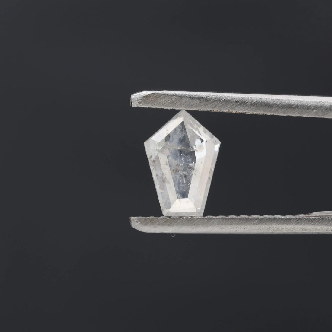0.55 Carat Salt and Pepper Diamond, Natural Gray Shield Loose Diamonds for Minimalist Engagement Ring
