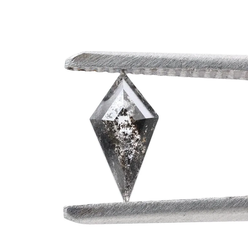0.45 Cts Salt and Pepper Diamond, Natural Gray Kite Loose Diamonds for Engagement Ring